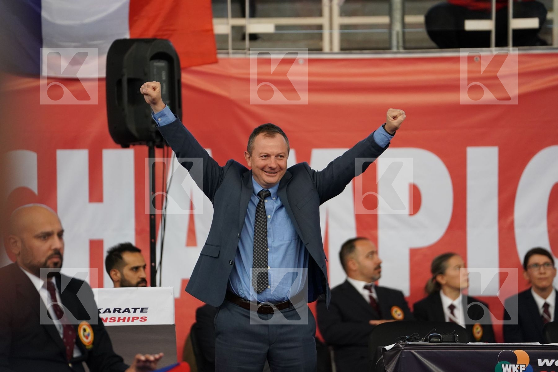 DZIUDA DOMINIK (POLAND) vs KURT ENES FATIH (TURKEY) in Cadet Kumite Male -57 Kg - Podium ceremony
