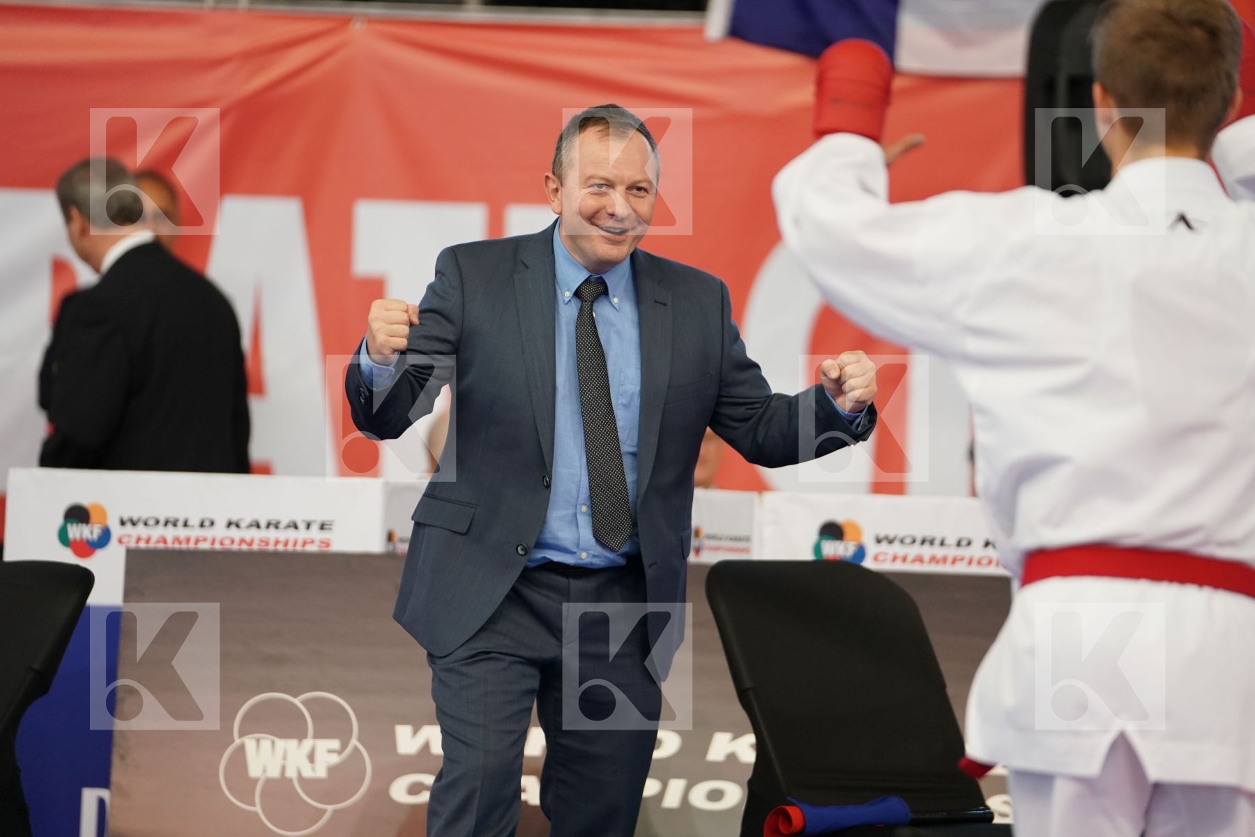DZIUDA DOMINIK (POLAND) vs KURT ENES FATIH (TURKEY) in Cadet Kumite Male -57 Kg - Podium ceremony