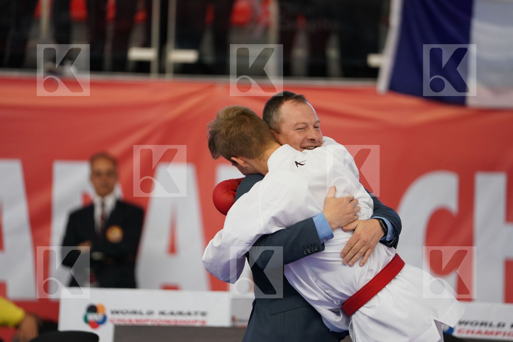 DZIUDA DOMINIK (POLAND) vs KURT ENES FATIH (TURKEY) in Cadet Kumite Male -57 Kg - Podium ceremony