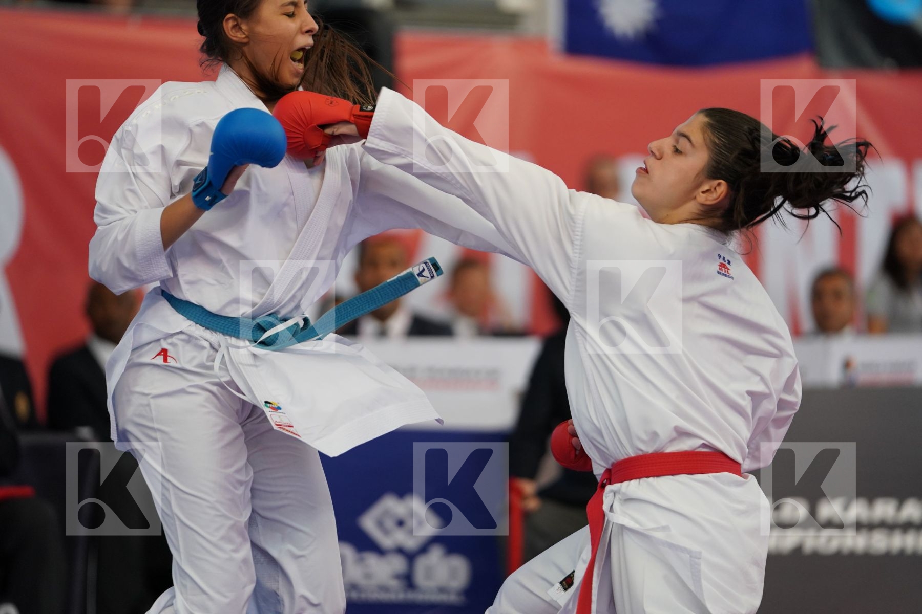 OUHRA AYA (MOROCCO) vs CHRYSOPOULOU KONSTANTINA (GREECE) in Cadet Kumite Female 54+ Kg - Podium ceremony
