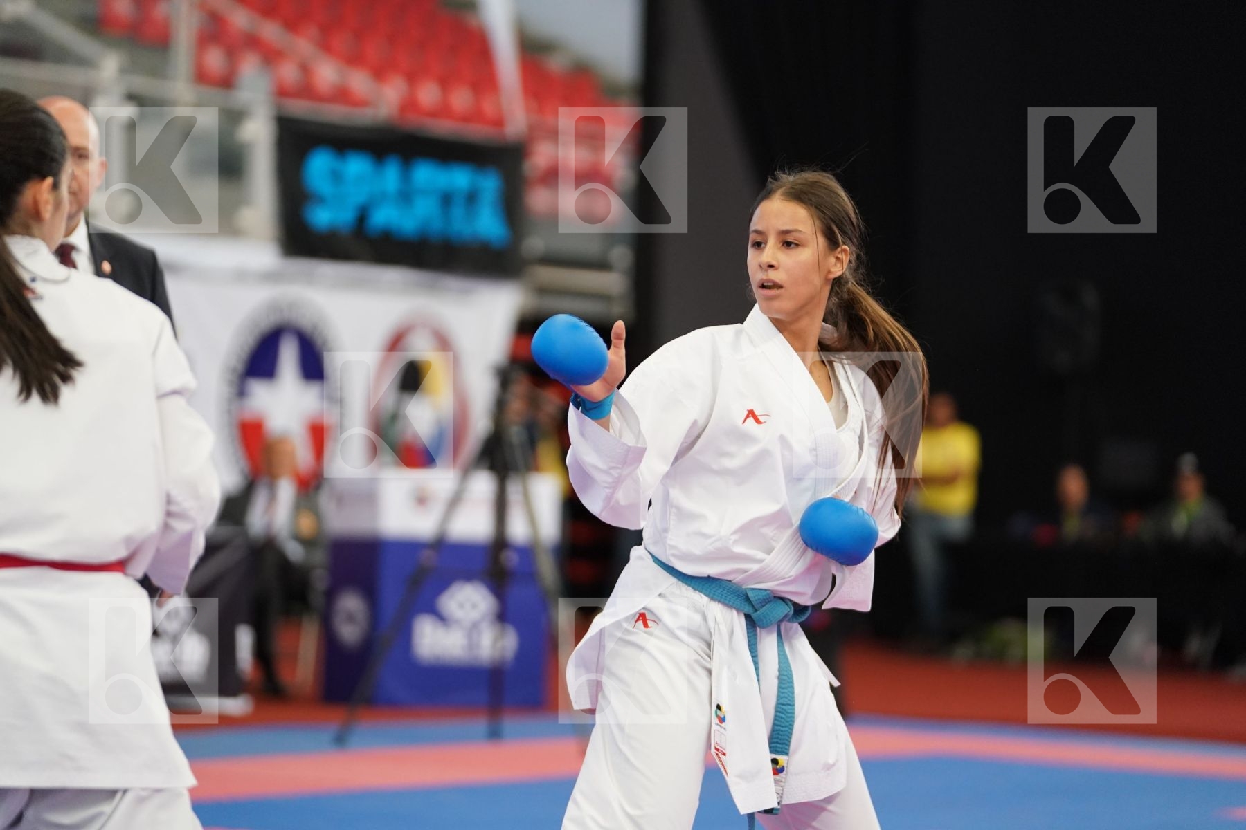 OUHRA AYA (MOROCCO) vs CHRYSOPOULOU KONSTANTINA (GREECE) in Cadet Kumite Female 54+ Kg - Podium ceremony