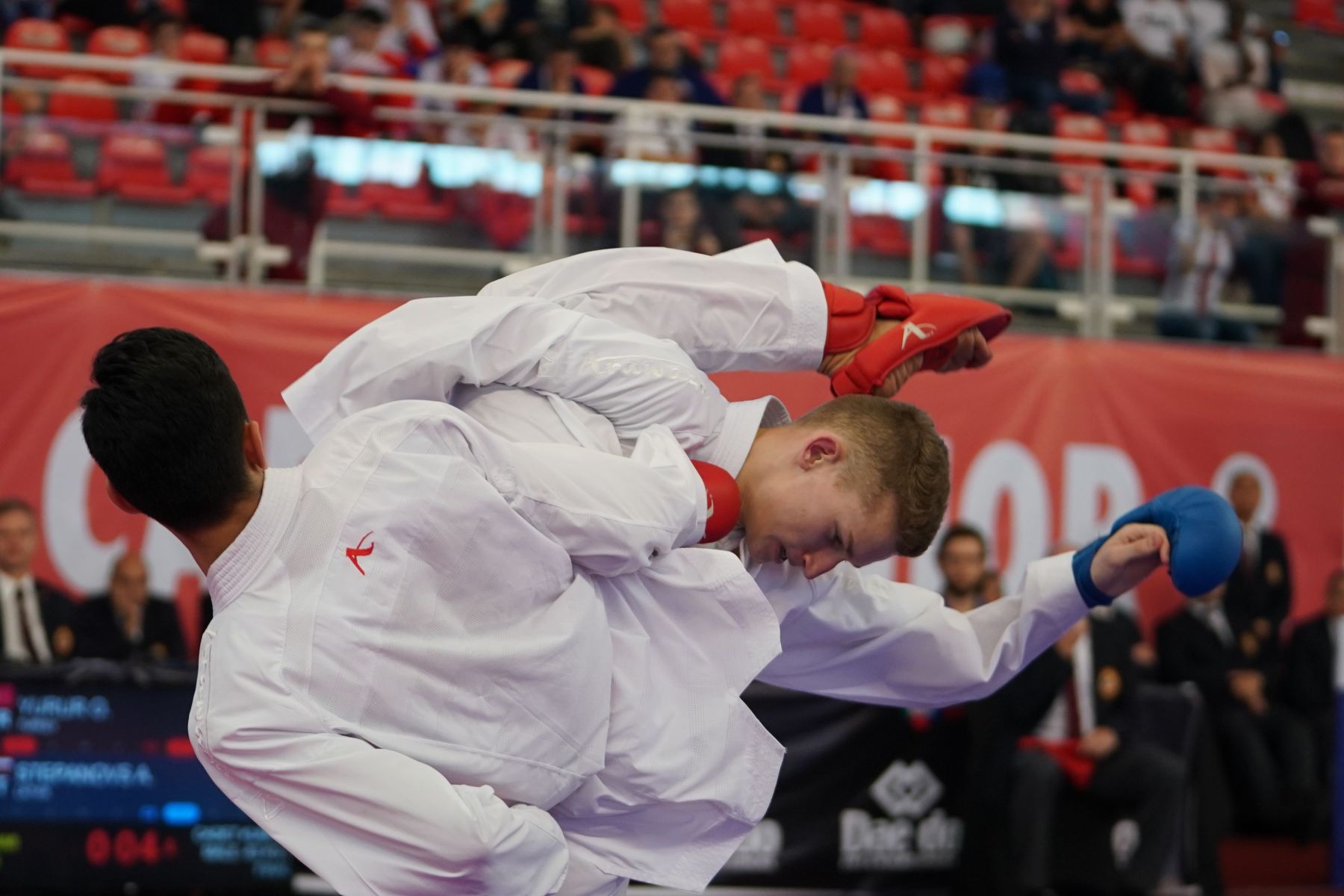 YURUR OMER FARUK (TURKEY) vs STEPANOVS ARTURS (LATVIA) in Cadet Kumite Male -63 Kg - Podium ceremony