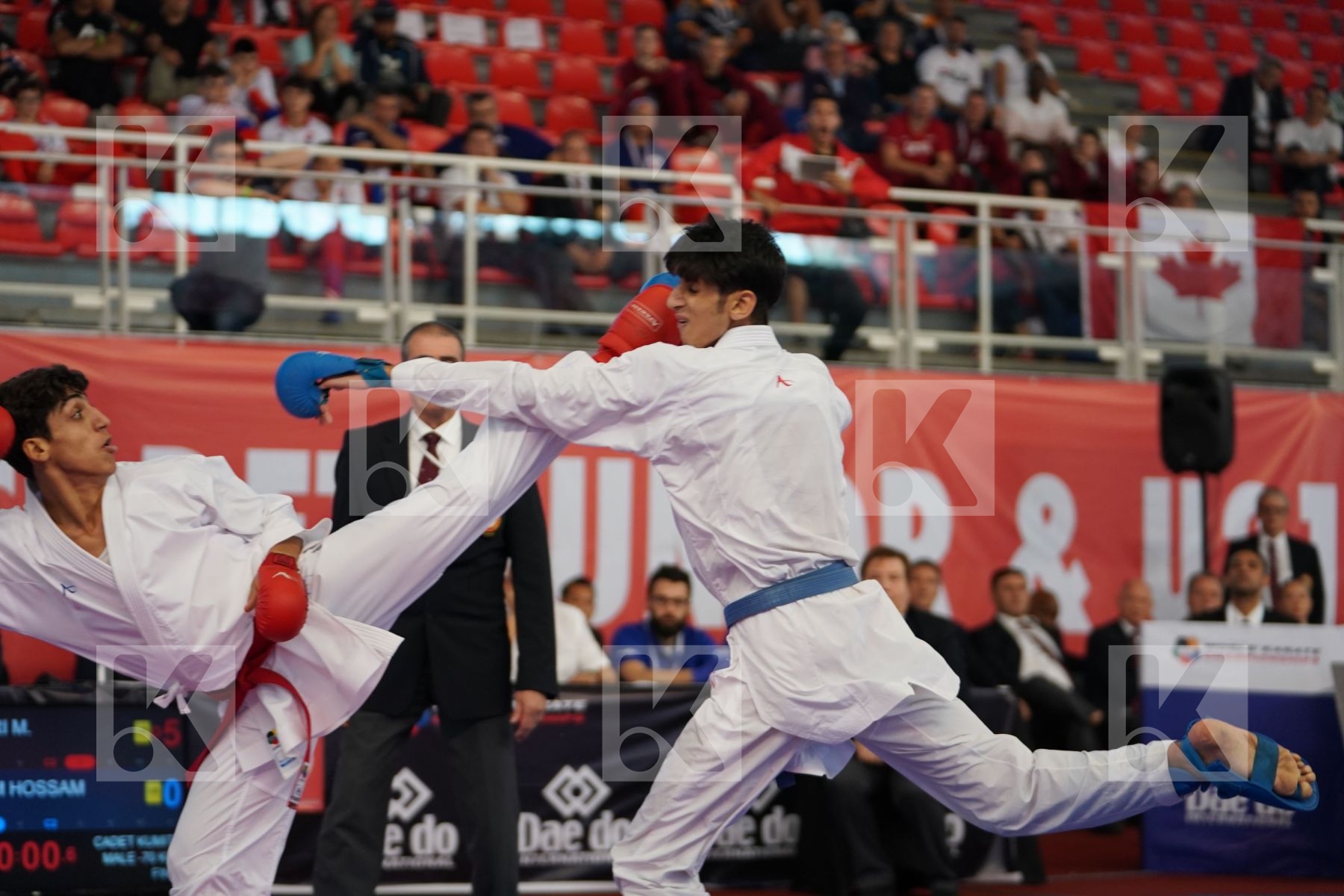 ALJAFARI MOHAMMAD (JORDAN) vs GHONEM HOSSAM (EGYPT) in Cadet Kumite Male -70 Kg - Podium ceremony