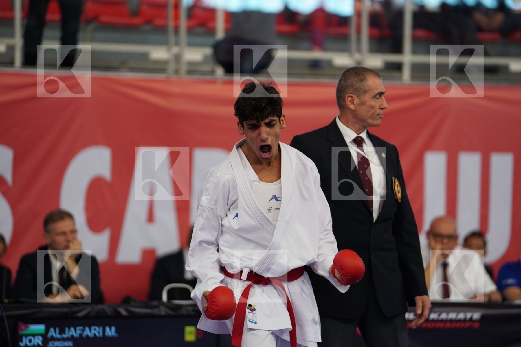 ALJAFARI MOHAMMAD (JORDAN) vs GHONEM HOSSAM (EGYPT) in Cadet Kumite Male -70 Kg - Podium ceremony