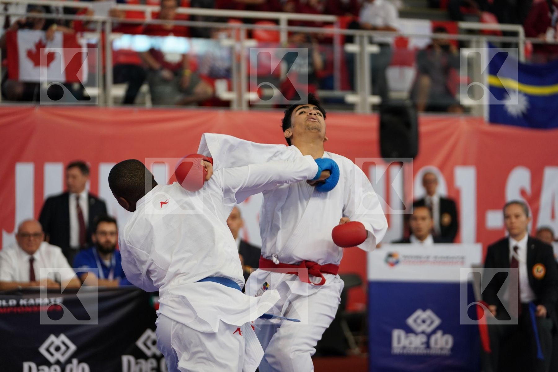 SHAMOUN IBRAHIM (JORDAN) vs SMALL ETHAN (CANADA) in Cadet Kumite Male 70+ Kg - Podium ceremony