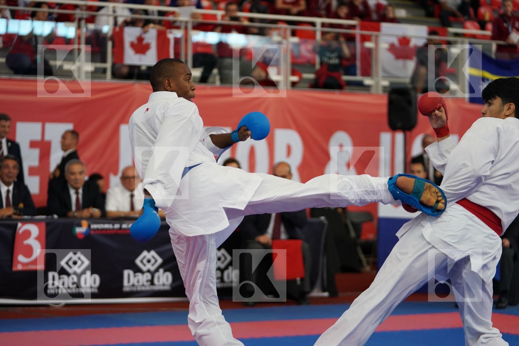 SHAMOUN IBRAHIM (JORDAN) vs SMALL ETHAN (CANADA) in Cadet Kumite Male 70+ Kg - Podium ceremony
