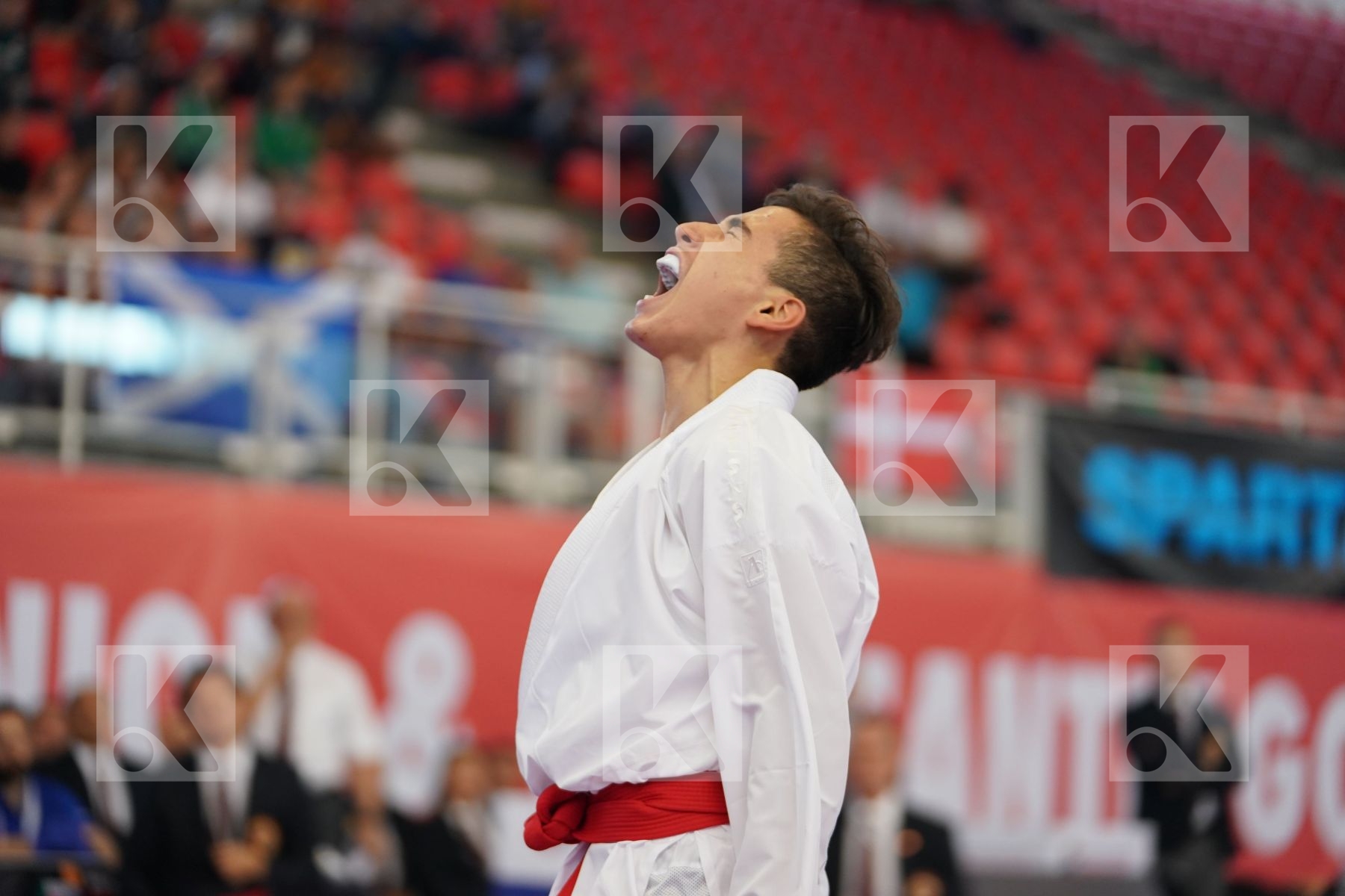 HELASSA AYOUB ANIS (ALGERIA) vs JINA ABDEL ALI (MOROCCO) in Junior Kumite Male -55 Kg - Podium ceremony