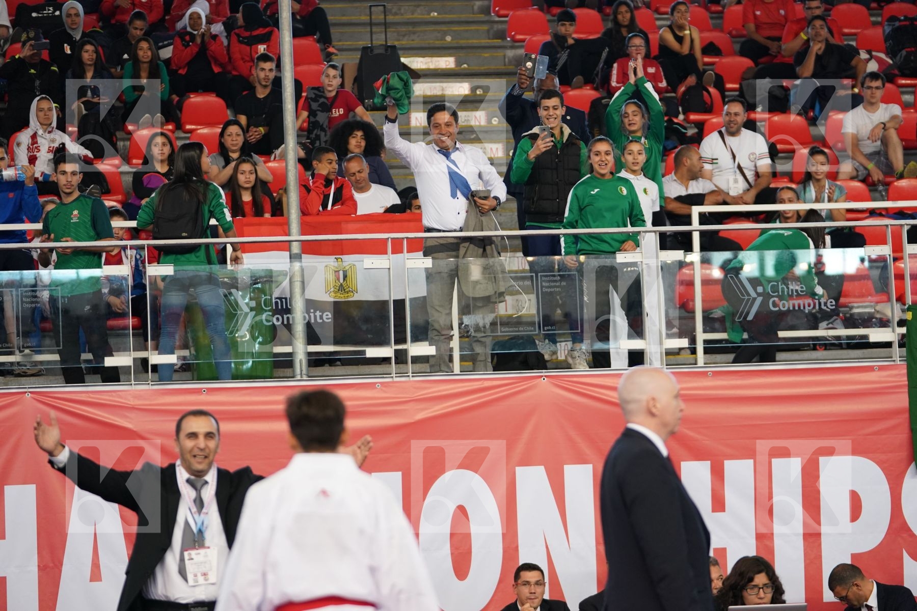 HELASSA AYOUB ANIS (ALGERIA) vs JINA ABDEL ALI (MOROCCO) in Junior Kumite Male -55 Kg - Podium ceremony