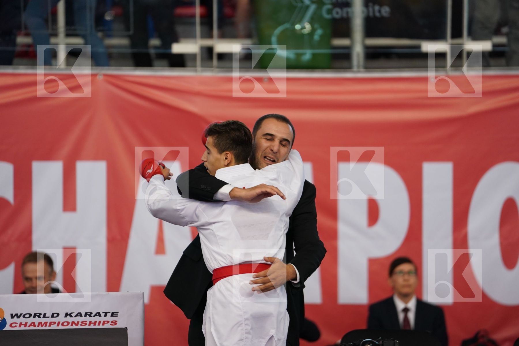 HELASSA AYOUB ANIS (ALGERIA) vs JINA ABDEL ALI (MOROCCO) in Junior Kumite Male -55 Kg - Podium ceremony