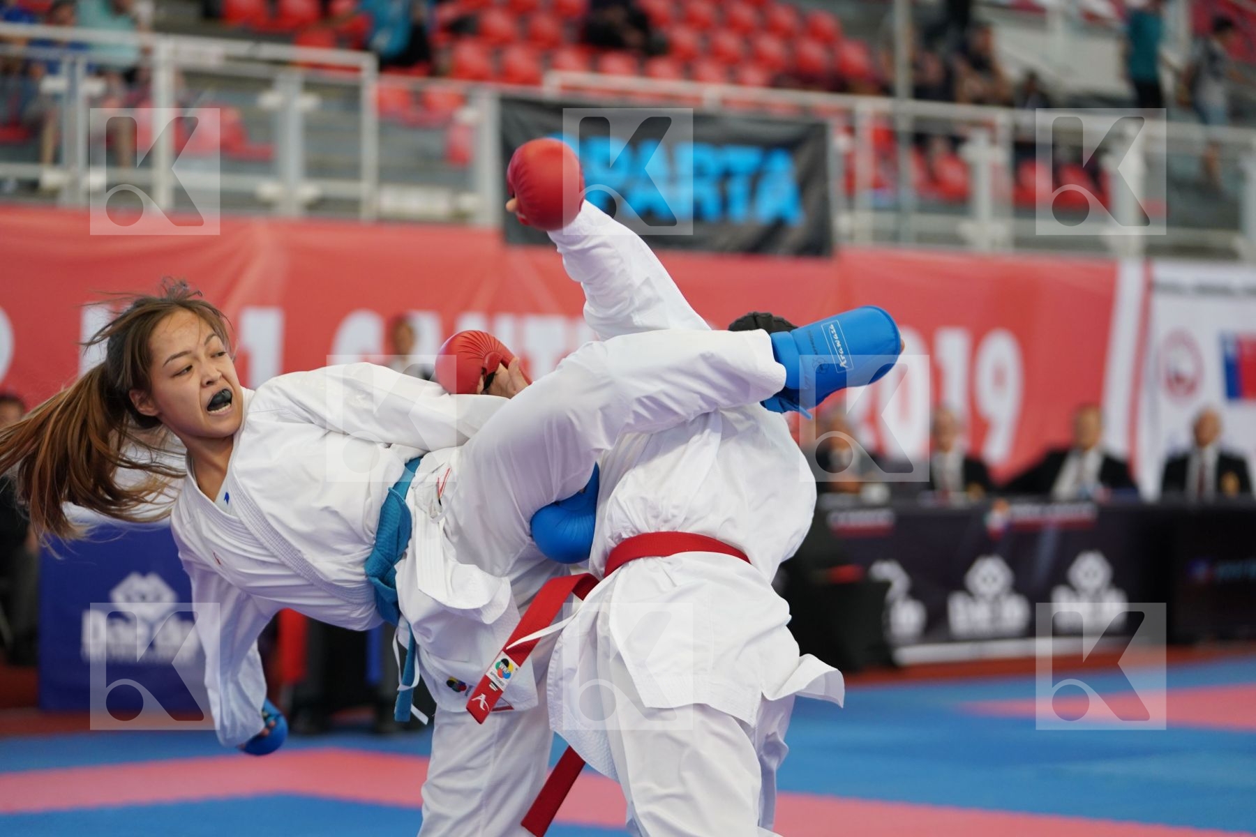 ELGEWILY YASMIN NASR (EGYPT) vs GRIGOREVA ELIZAVETA (RUSSIAN FEDERATION) in Junior Kumite Female -48 Kg - Podium ceremony