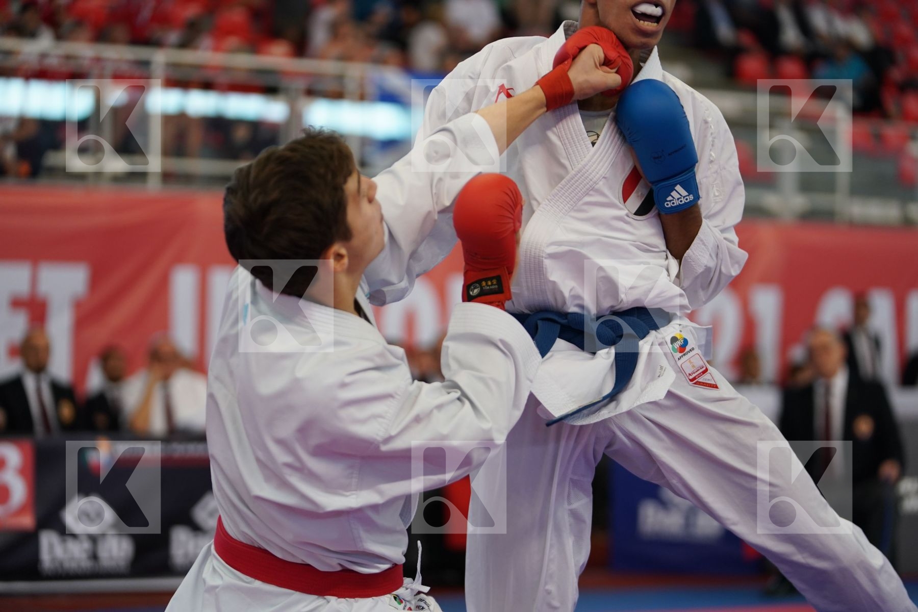 LOTFY AHMED AIMAN (EGYPT) vs MAMMADLI HUSEYN (AZERBAIJAN) in Junior Kumite Male -61 Kg - Podium ceremony