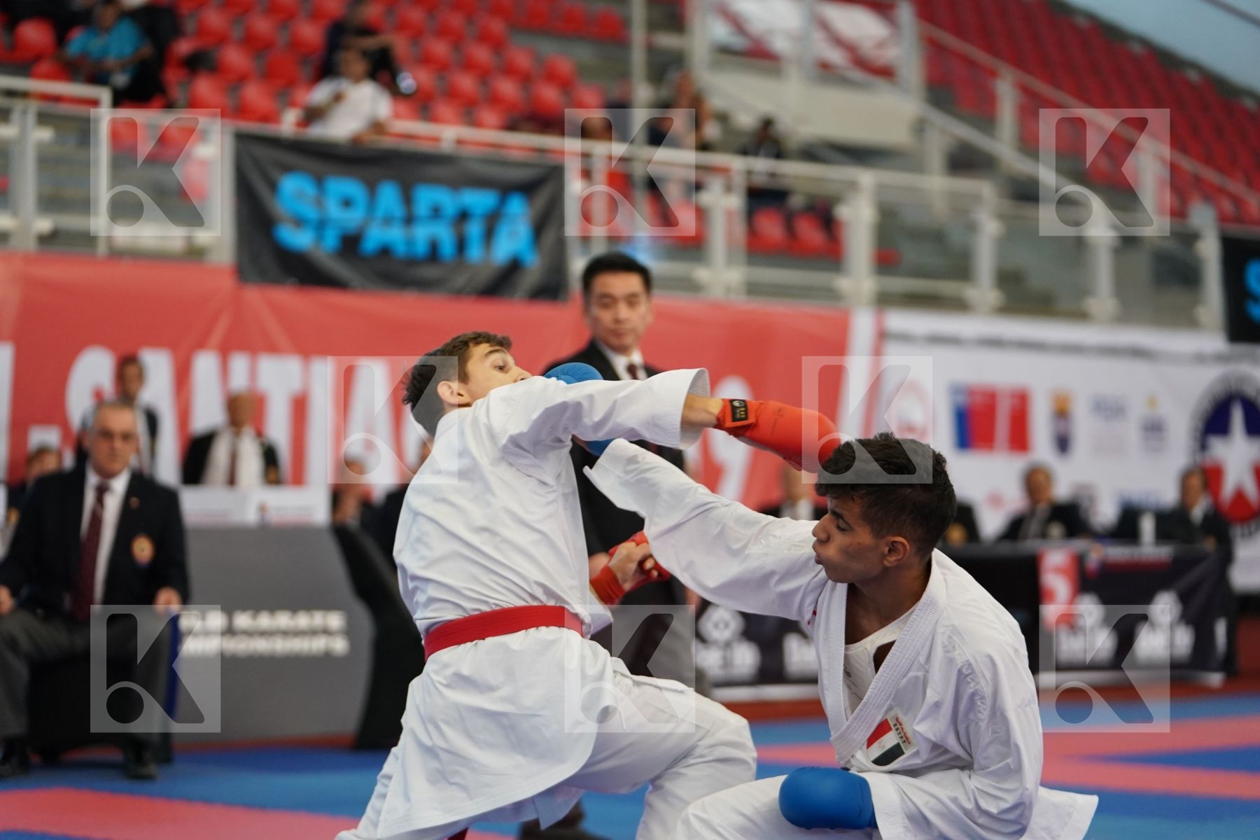LOTFY AHMED AIMAN (EGYPT) vs MAMMADLI HUSEYN (AZERBAIJAN) in Junior Kumite Male -61 Kg - Podium ceremony