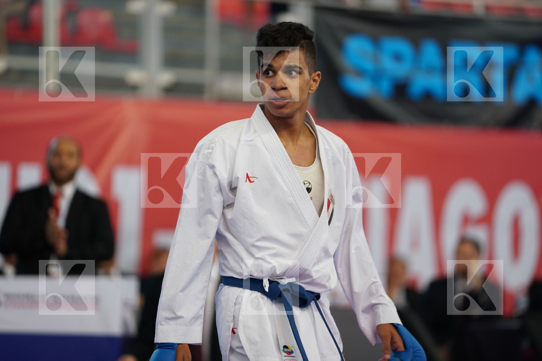 LOTFY AHMED AIMAN (EGYPT) vs MAMMADLI HUSEYN (AZERBAIJAN) in Junior Kumite Male -61 Kg - Podium ceremony