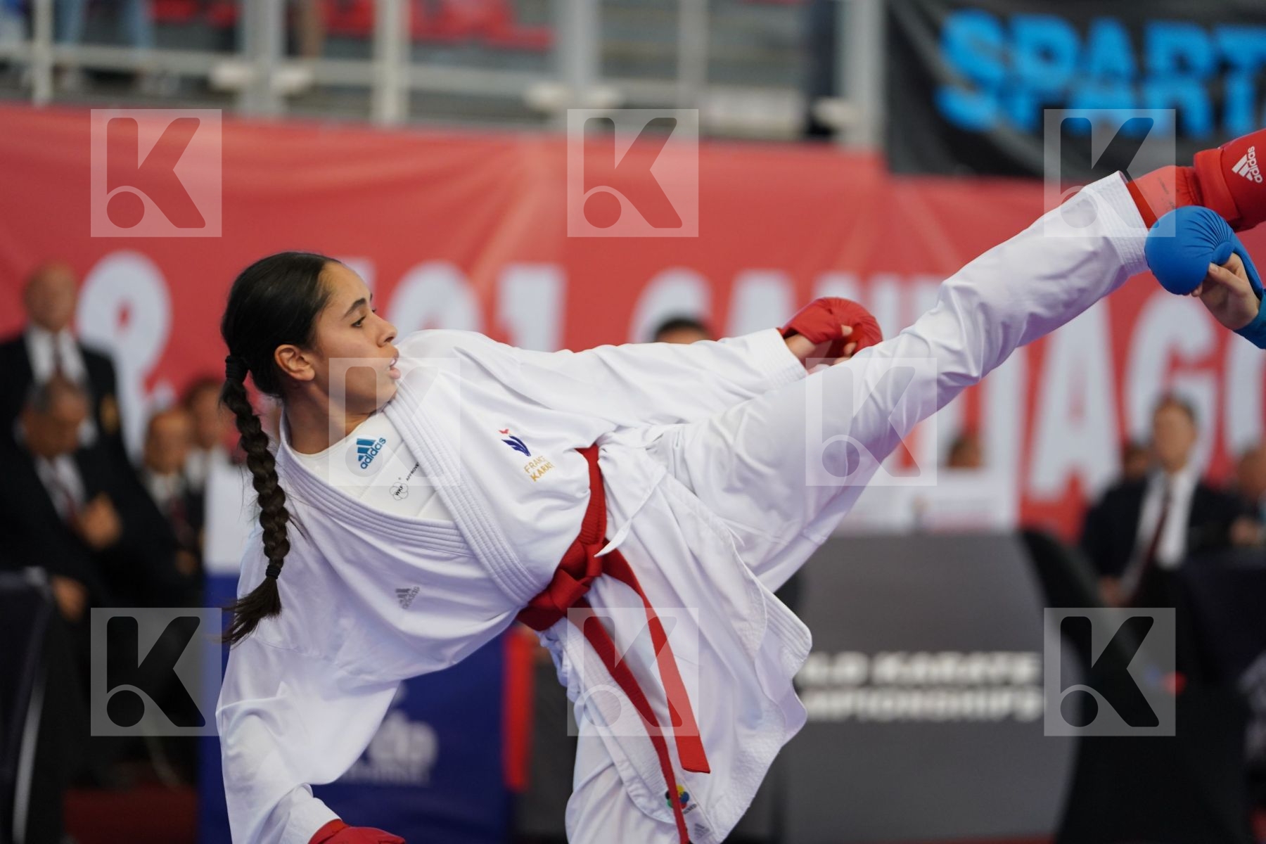 CHARIF ASSMA (FRANCE) vs KAMENOVA IVANA (BULGARIA) in Junior Kumite Female -53Kg - Podium ceremony