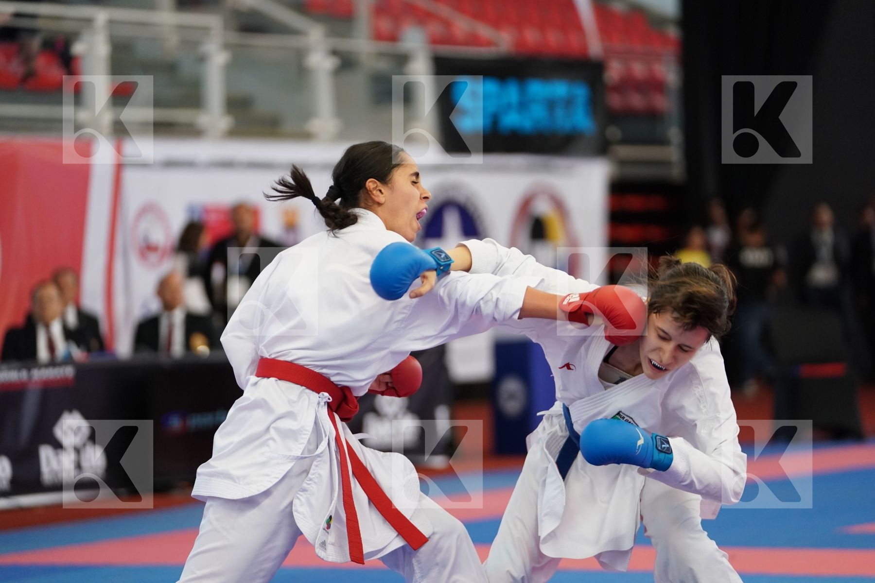 CHARIF ASSMA (FRANCE) vs KAMENOVA IVANA (BULGARIA) in Junior Kumite Female -53Kg - Podium ceremony