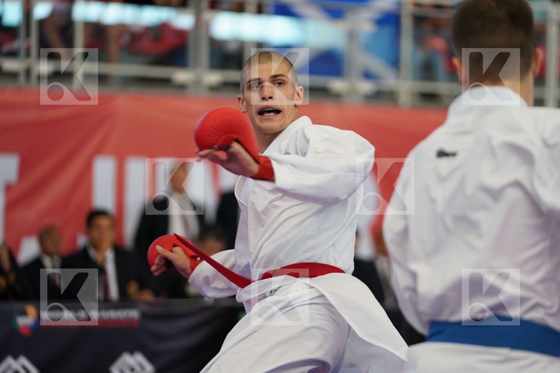 BOSKOVIC BOJAN (MONTENEGRO) vs GRETSKII DANIIL (RUSSIAN FEDERATION) in Junior Kumite Male -68 Kg - Podium ceremony