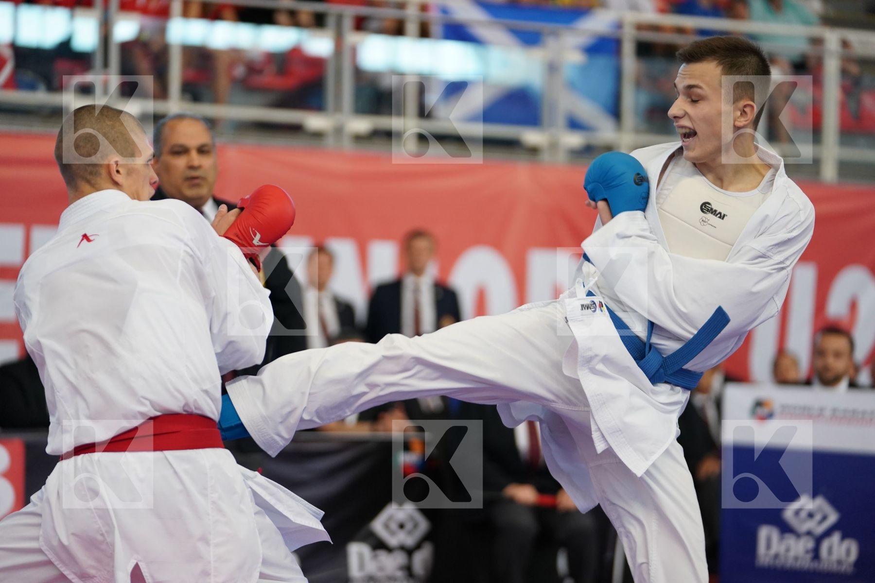 BOSKOVIC BOJAN (MONTENEGRO) vs GRETSKII DANIIL (RUSSIAN FEDERATION) in Junior Kumite Male -68 Kg - Podium ceremony