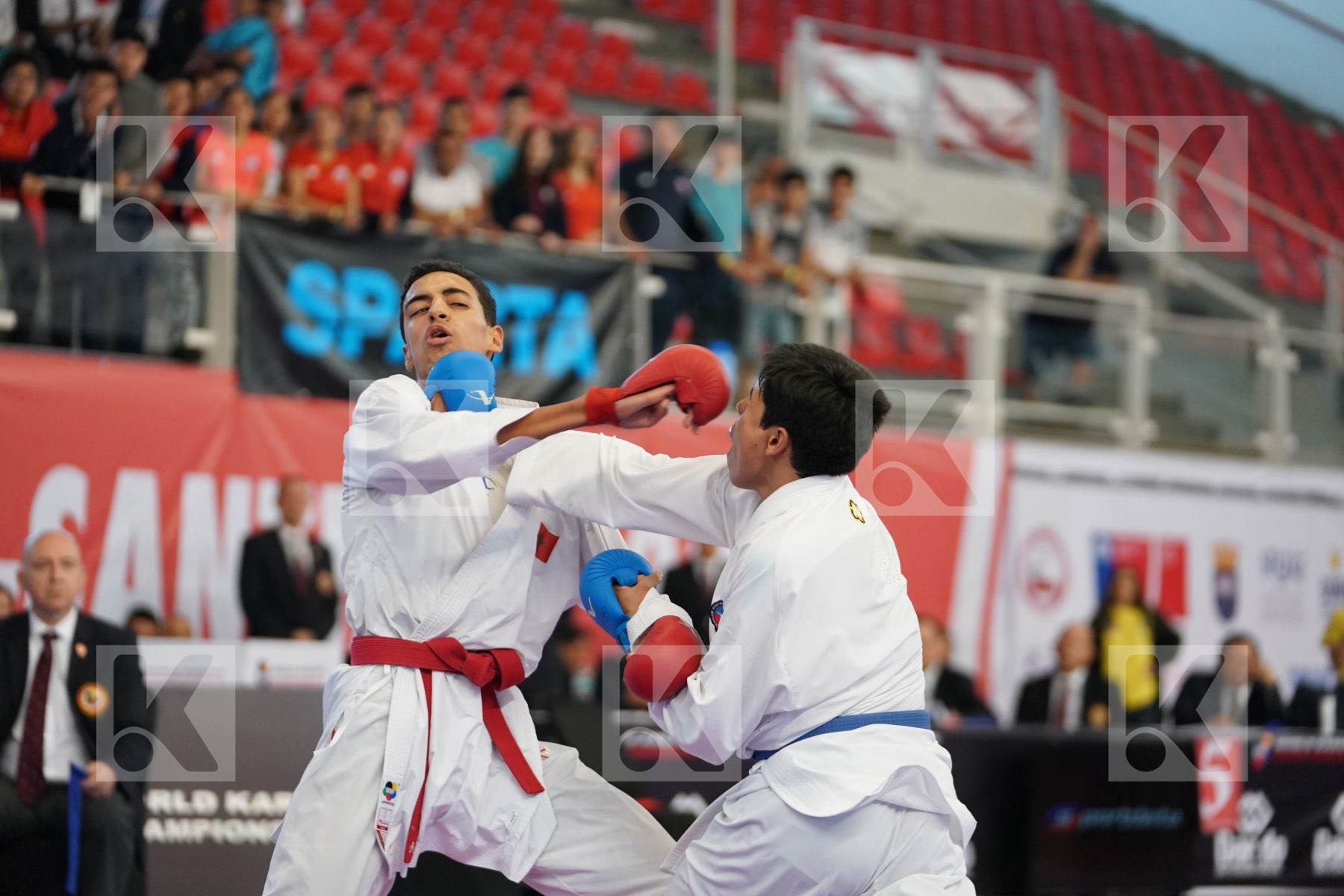 SRITI MEHDI (MOROCCO) vs GUERRA DIEGO (CHILE) in Junior Kumite Male -76 Kg - Podium ceremony