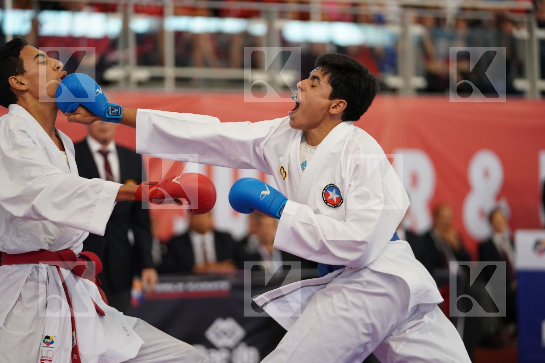 SRITI MEHDI (MOROCCO) vs GUERRA DIEGO (CHILE) in Junior Kumite Male -76 Kg - Podium ceremony