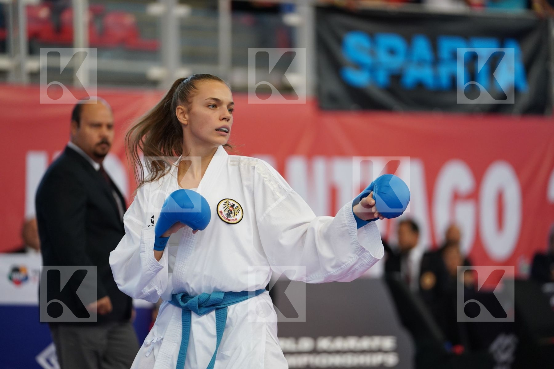 VUKOVIC MARINA (AUSTRIA) vs GOLUBEVA VALERIIA (RUSSIAN FEDERATION) in Junior Kumite Female 59+ Kg - Podium ceremony
