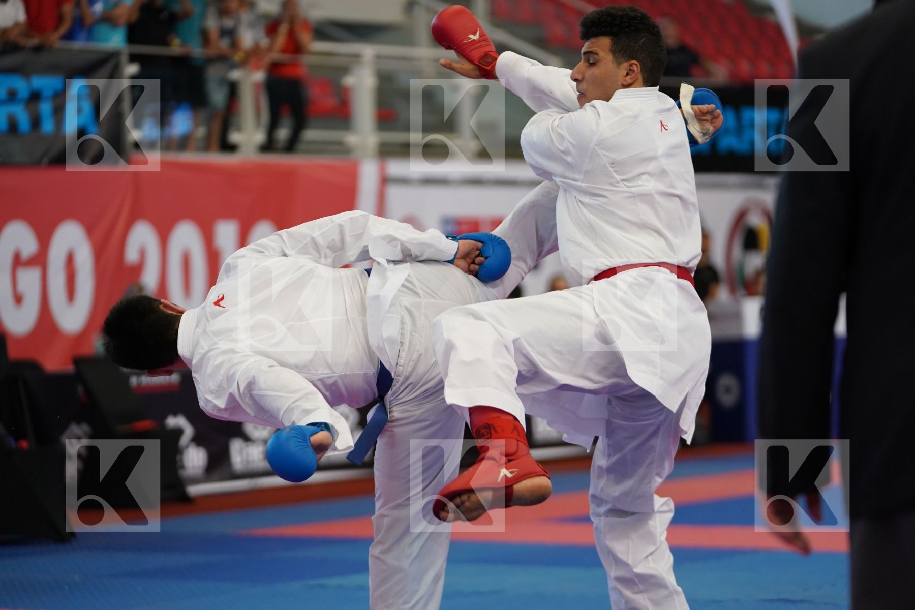 MOHAMED HAZEM AHMED (EGYPT) vs NUNEZ BENJAMIN (CHILE) in Junior Kumite Male 76+ Kg - Podium ceremony