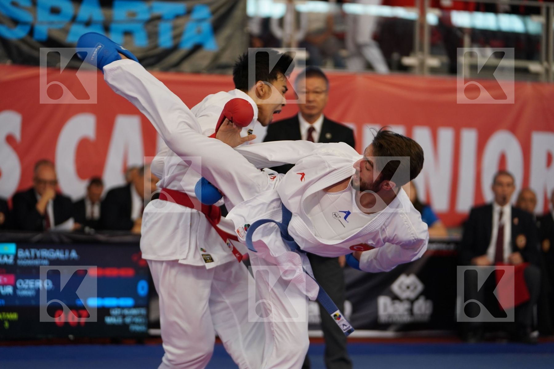 BATYRGALI ABILMANSUR (KAZAKHSTAN) vs OZER OMER ABDURRAHIM (TURKEY) in Under 21 Kumite Male -67 Kg - Podium ceremony
