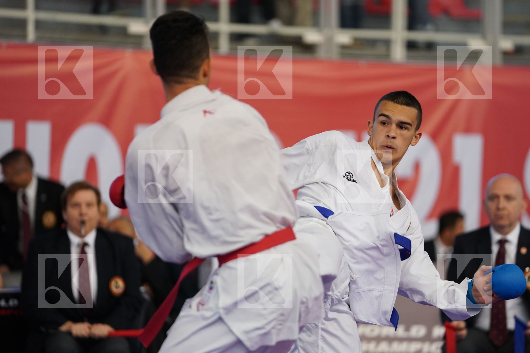SEKOURI YASSINE (MOROCCO) vs TURULJA HAMZA (BOSNIA AND HERZEGOVINA) in Under 21 Kumite Male -75 Kg - Podium ceremony
