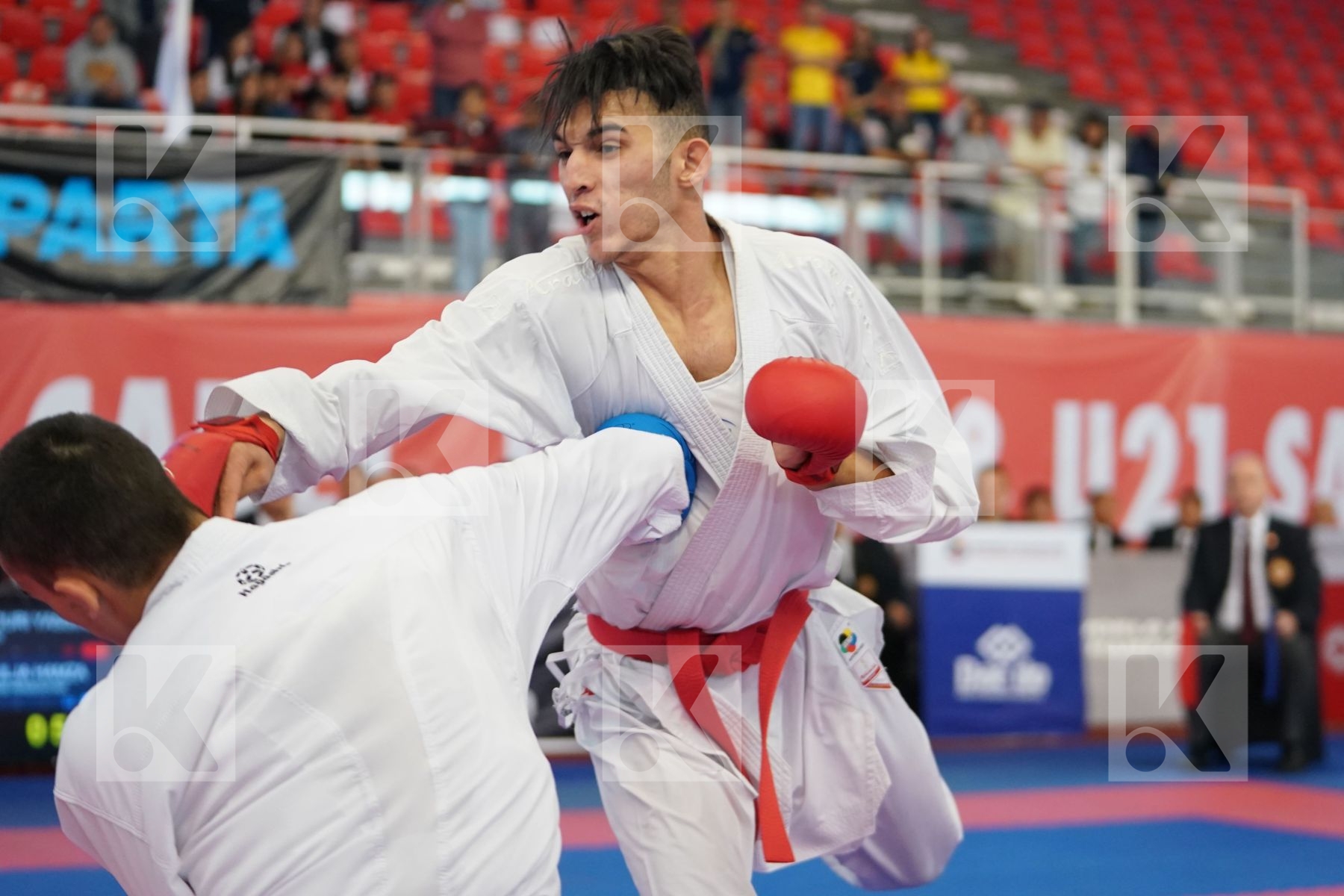 SEKOURI YASSINE (MOROCCO) vs TURULJA HAMZA (BOSNIA AND HERZEGOVINA) in Under 21 Kumite Male -75 Kg - Podium ceremony