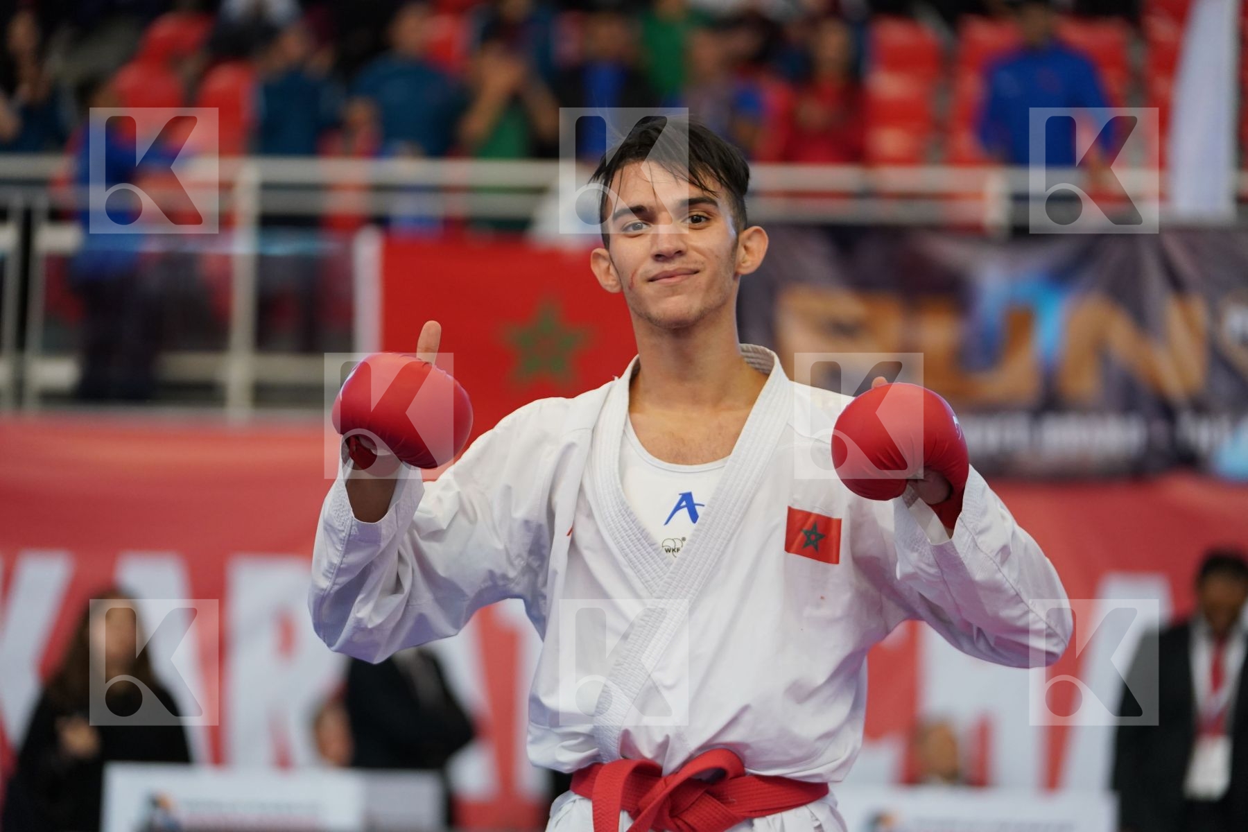SEKOURI YASSINE (MOROCCO) vs TURULJA HAMZA (BOSNIA AND HERZEGOVINA) in Under 21 Kumite Male -75 Kg - Podium ceremony