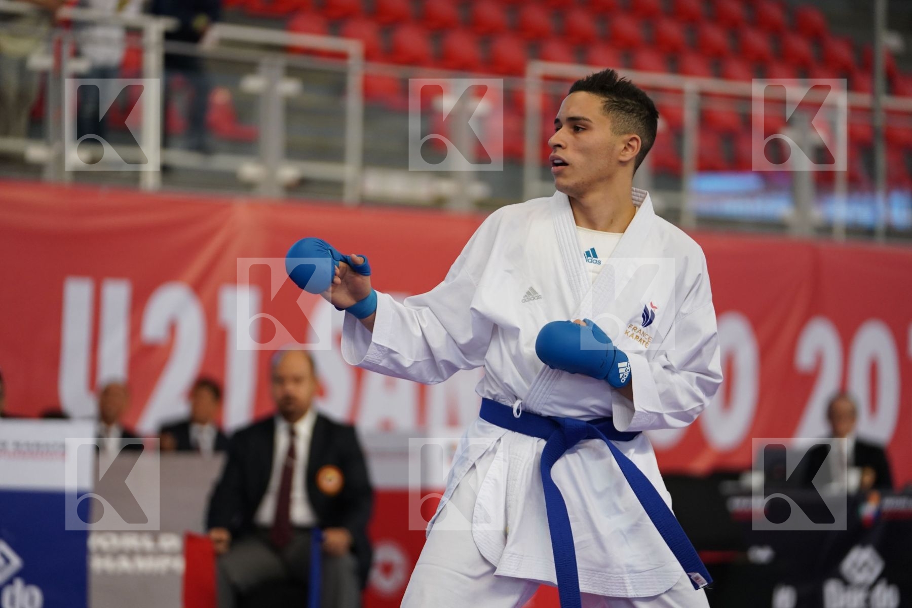 SLIMANI THAMEUR (TUNISIA) vs ABDESSELEM RAYBAK (FRANCE) in Under 21 Kumite Male -84 Kg - Podium ceremony