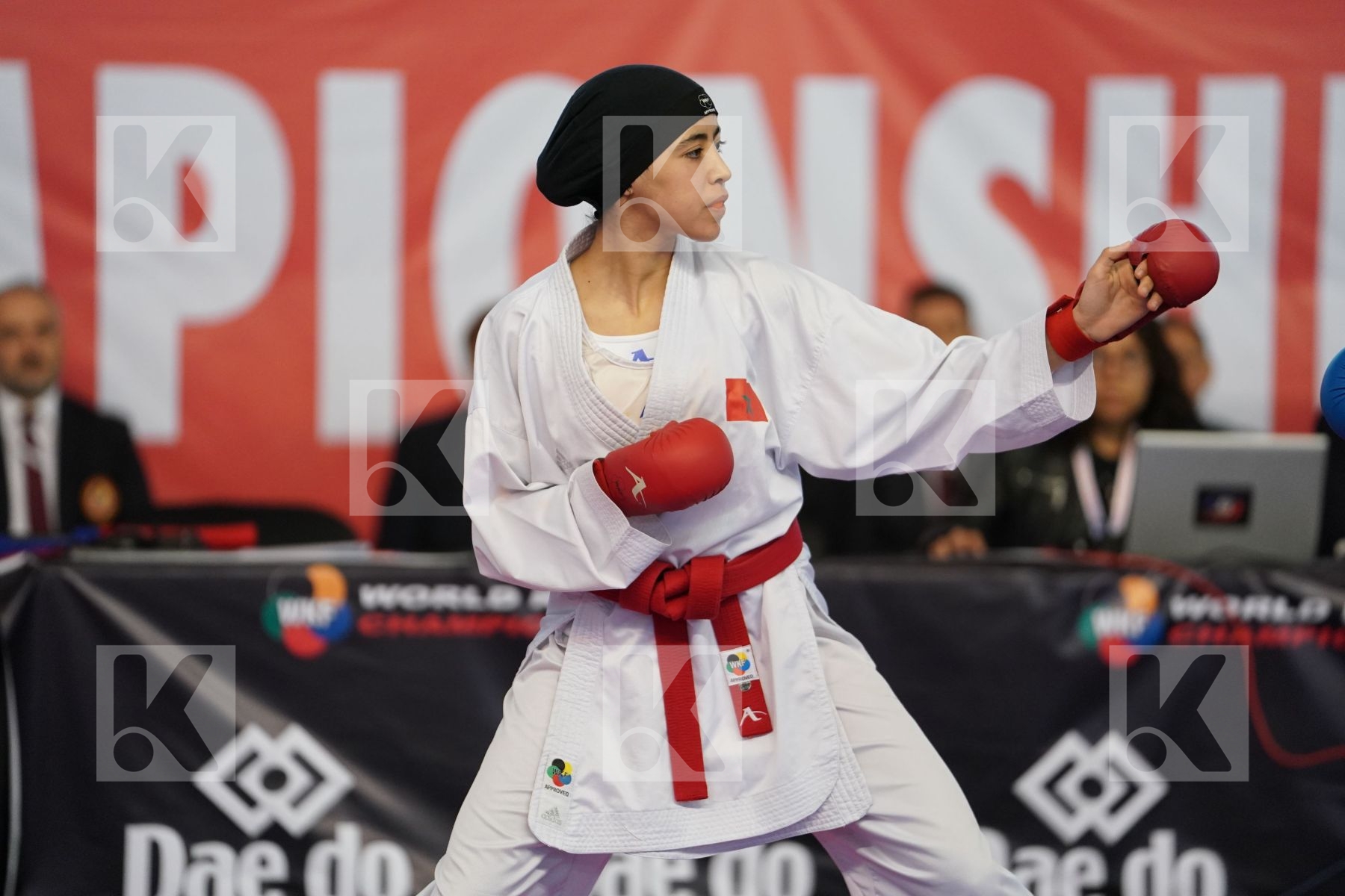 ELHAYTI CHAIMAE (MOROCCO) vs AHMED NISWA (FRANCE) in Under 21 Kumite Female -50 Kg - Podium ceremony