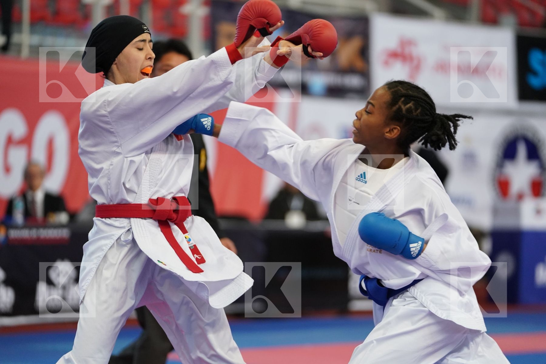 ELHAYTI CHAIMAE (MOROCCO) vs AHMED NISWA (FRANCE) in Under 21 Kumite Female -50 Kg - Podium ceremony