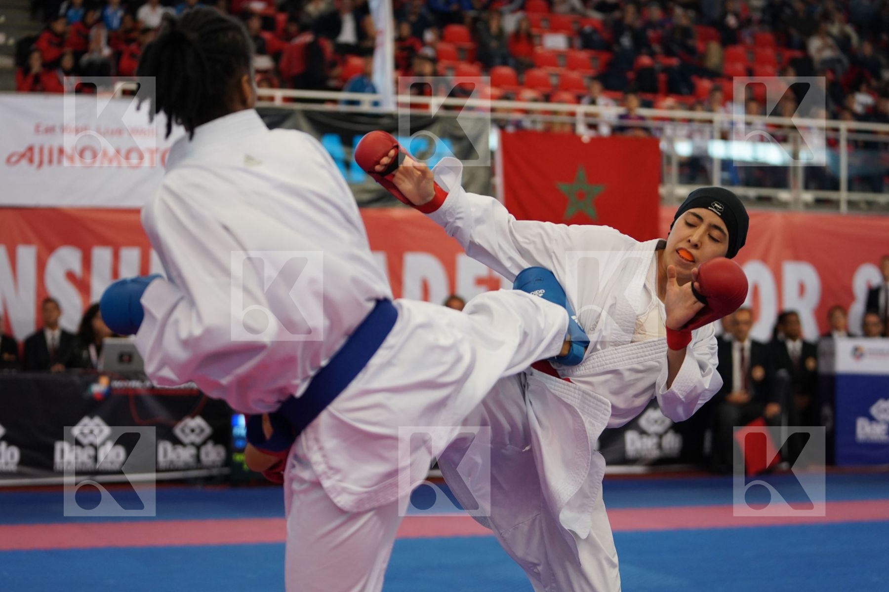 ELHAYTI CHAIMAE (MOROCCO) vs AHMED NISWA (FRANCE) in Under 21 Kumite Female -50 Kg - Podium ceremony