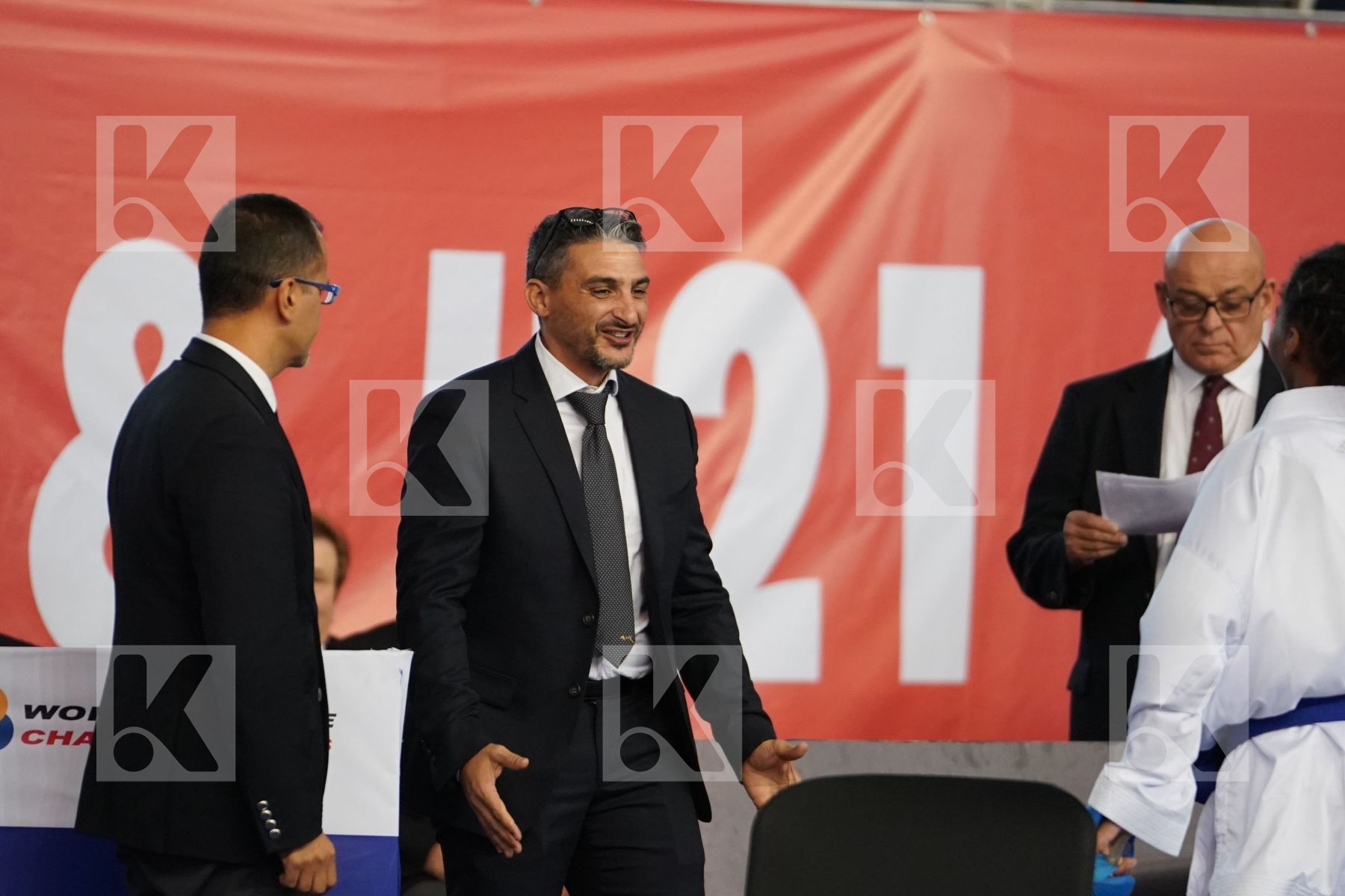 ELHAYTI CHAIMAE (MOROCCO) vs AHMED NISWA (FRANCE) in Under 21 Kumite Female -50 Kg - Podium ceremony