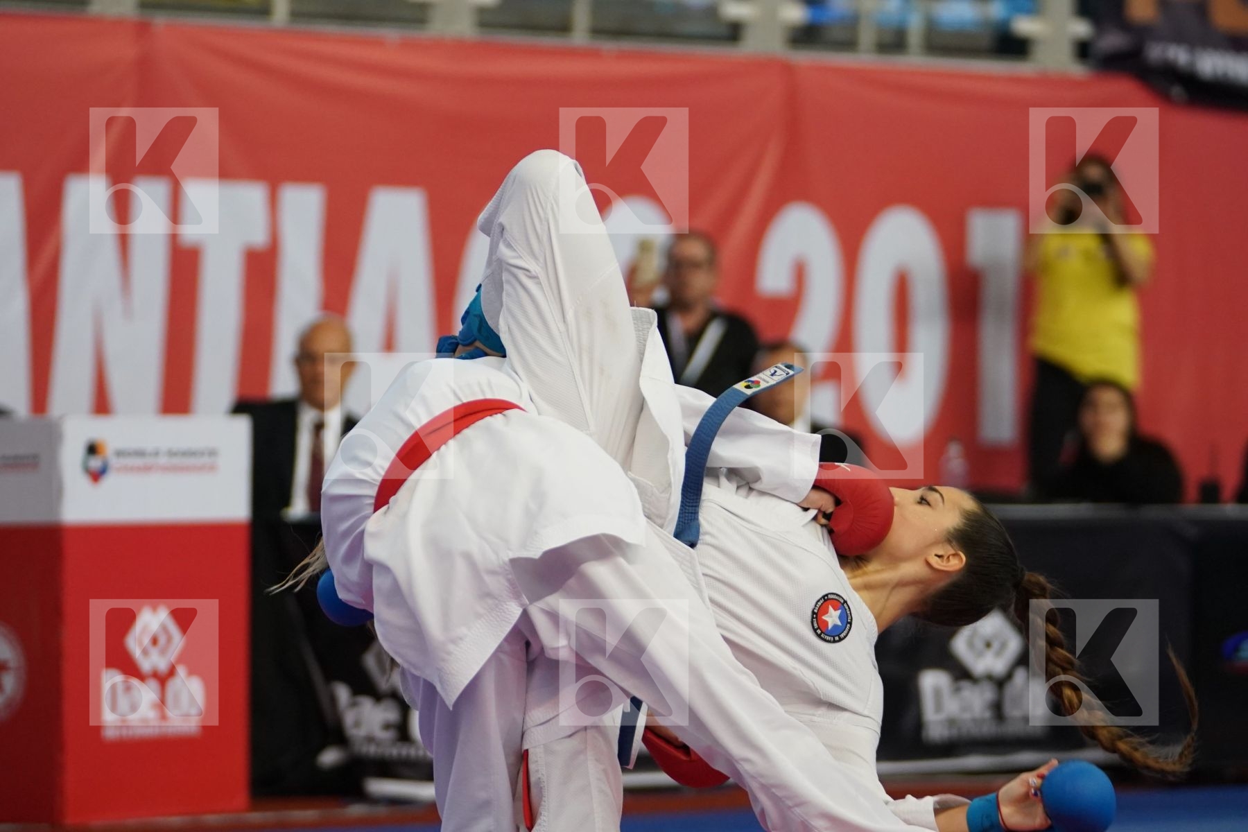 DEMIRTURK GULSEN (TURKEY) vs TORO MENESES VALENTINA (CHILE) in Under 21 Kumite Female -55 Kg - Podium ceremony