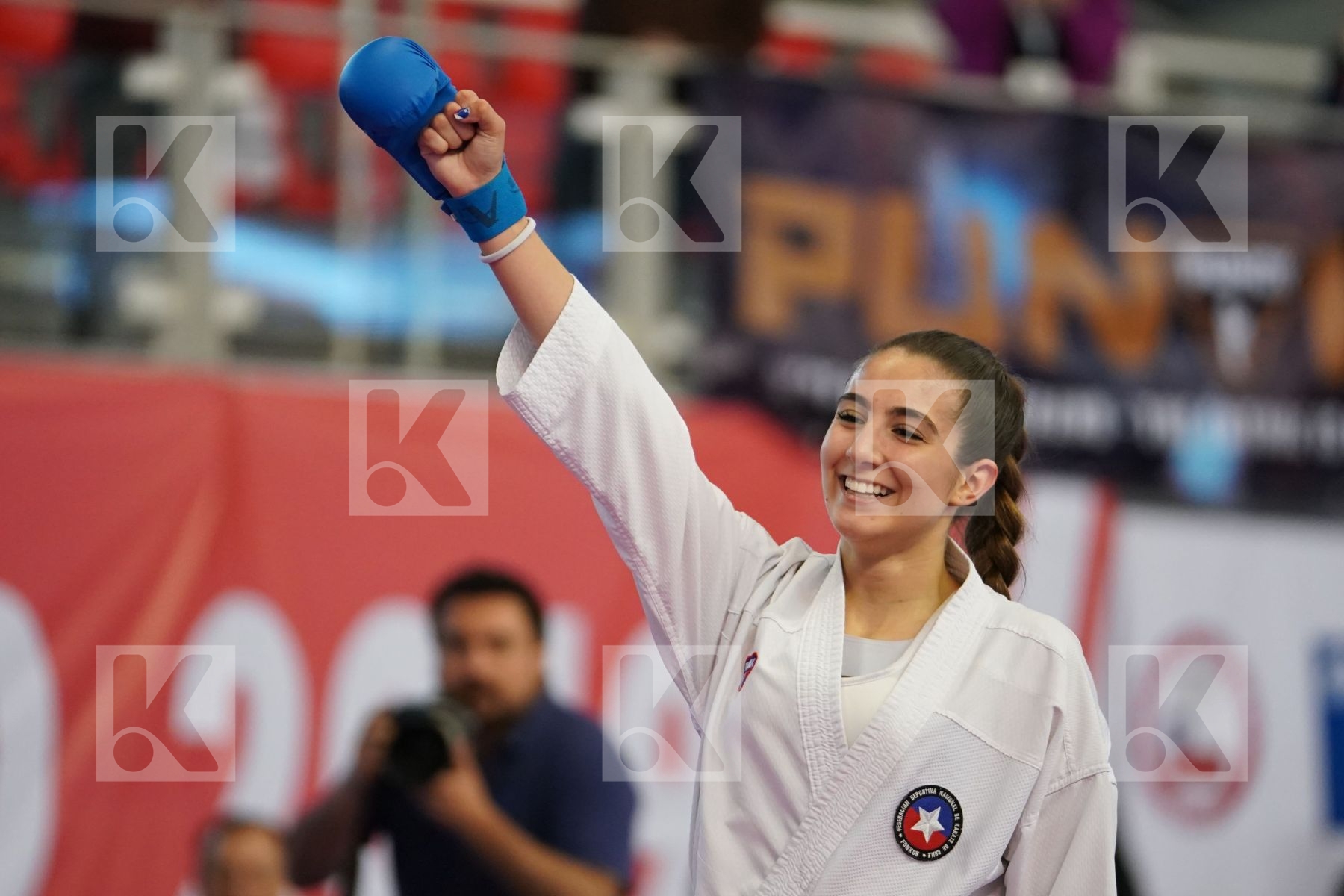DEMIRTURK GULSEN (TURKEY) vs TORO MENESES VALENTINA (CHILE) in Under 21 Kumite Female -55 Kg - Podium ceremony