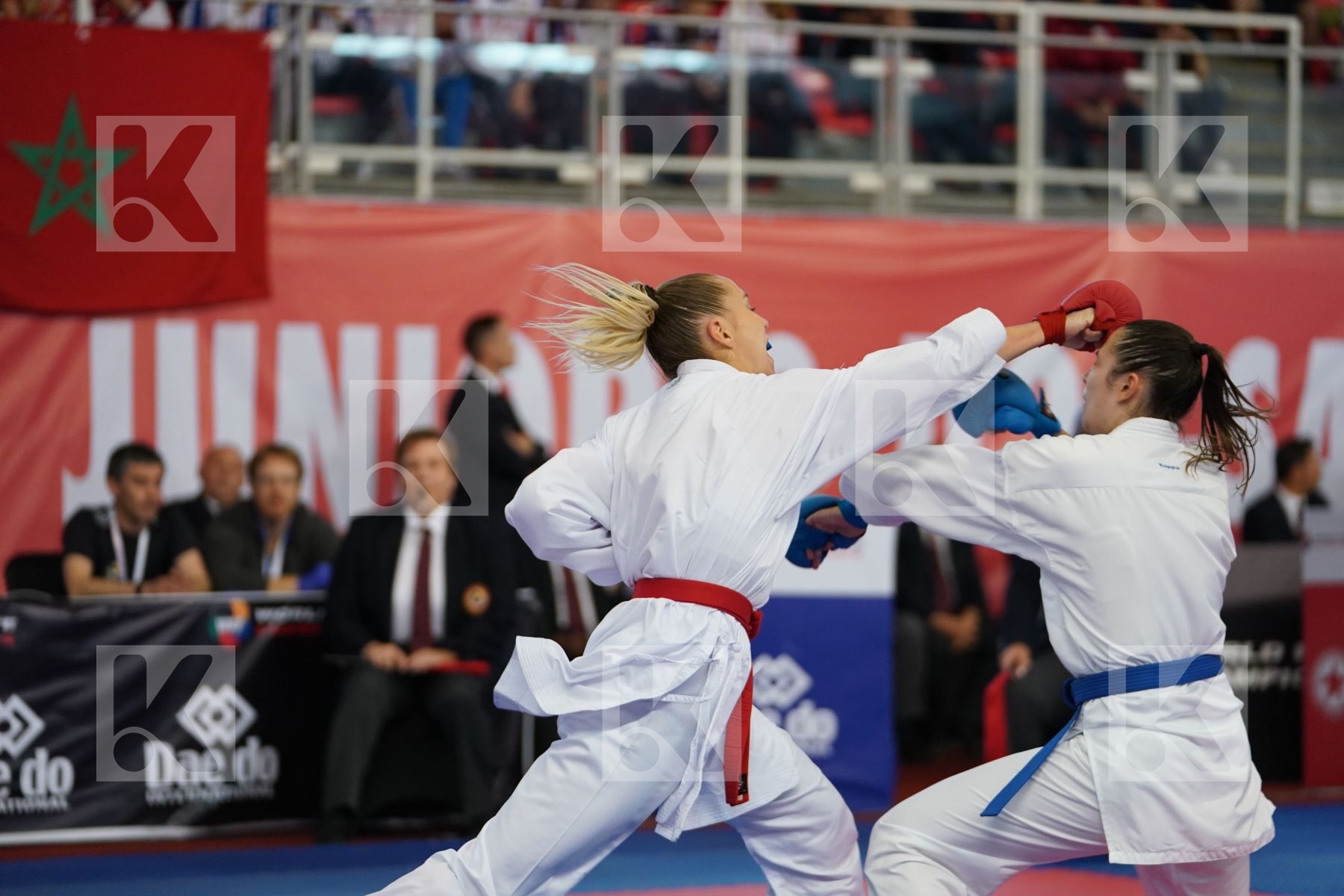 PHILIPPE GWENDOLINE (FRANCE) vs MANGIACAPRA ALESSANDRA (ITALY) in Under 21 Kumite Female -61 Kg - Podium ceremony