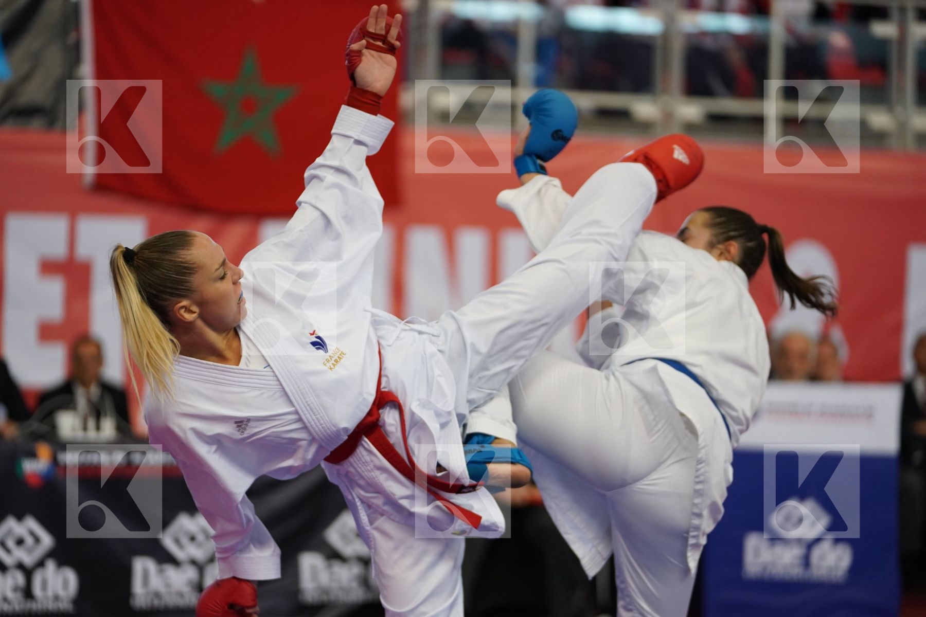 PHILIPPE GWENDOLINE (FRANCE) vs MANGIACAPRA ALESSANDRA (ITALY) in Under 21 Kumite Female -61 Kg - Podium ceremony