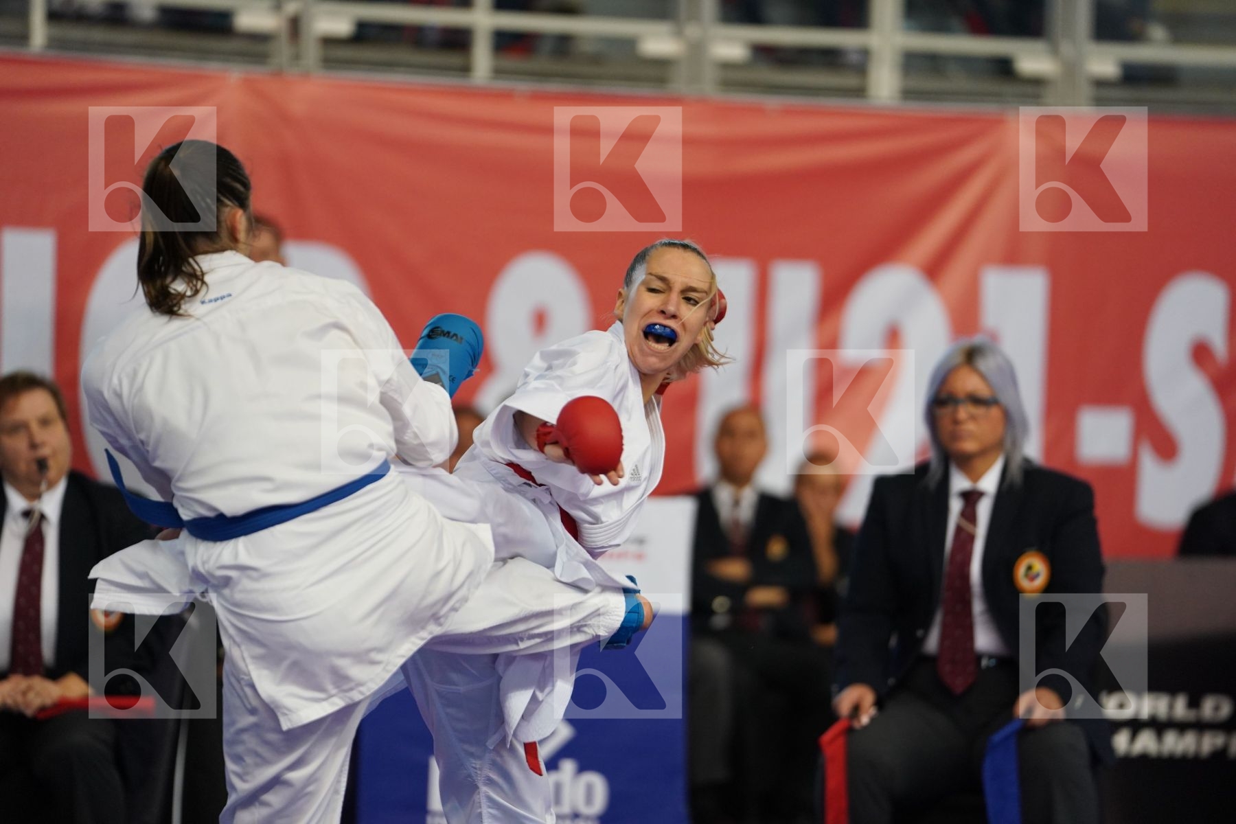 PHILIPPE GWENDOLINE (FRANCE) vs MANGIACAPRA ALESSANDRA (ITALY) in Under 21 Kumite Female -61 Kg - Podium ceremony