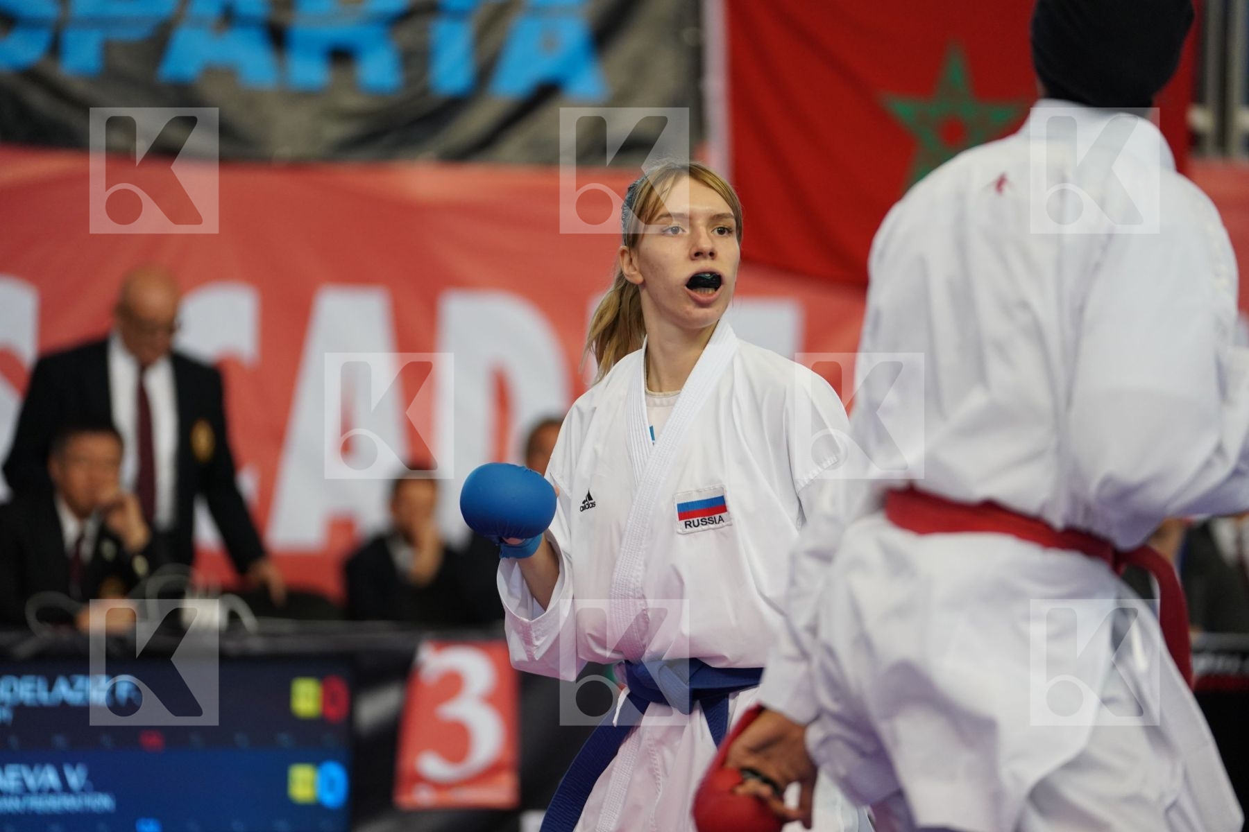 ABDELAZIZ FERYAL (EGYPT) vs ISAEVA VICTORIA (RUSSIAN FEDERATION) in Under 21 Kumite Female -68 Kg - Podium ceremony