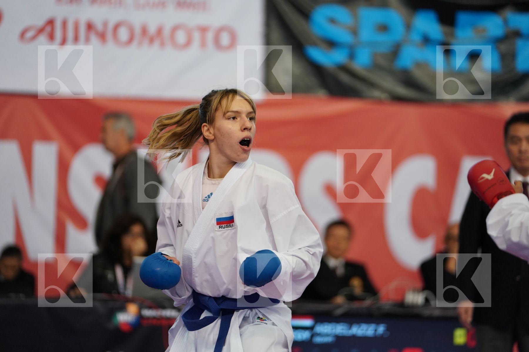 ABDELAZIZ FERYAL (EGYPT) vs ISAEVA VICTORIA (RUSSIAN FEDERATION) in Under 21 Kumite Female -68 Kg - Podium ceremony