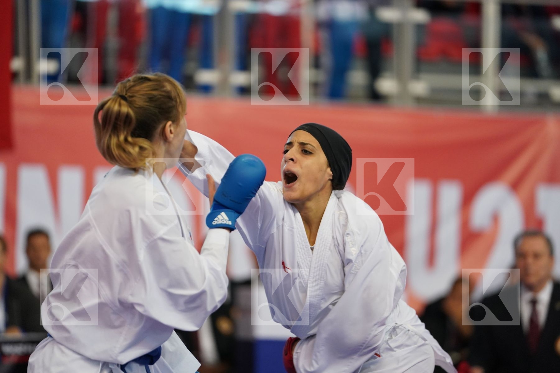 ABDELAZIZ FERYAL (EGYPT) vs ISAEVA VICTORIA (RUSSIAN FEDERATION) in Under 21 Kumite Female -68 Kg - Podium ceremony