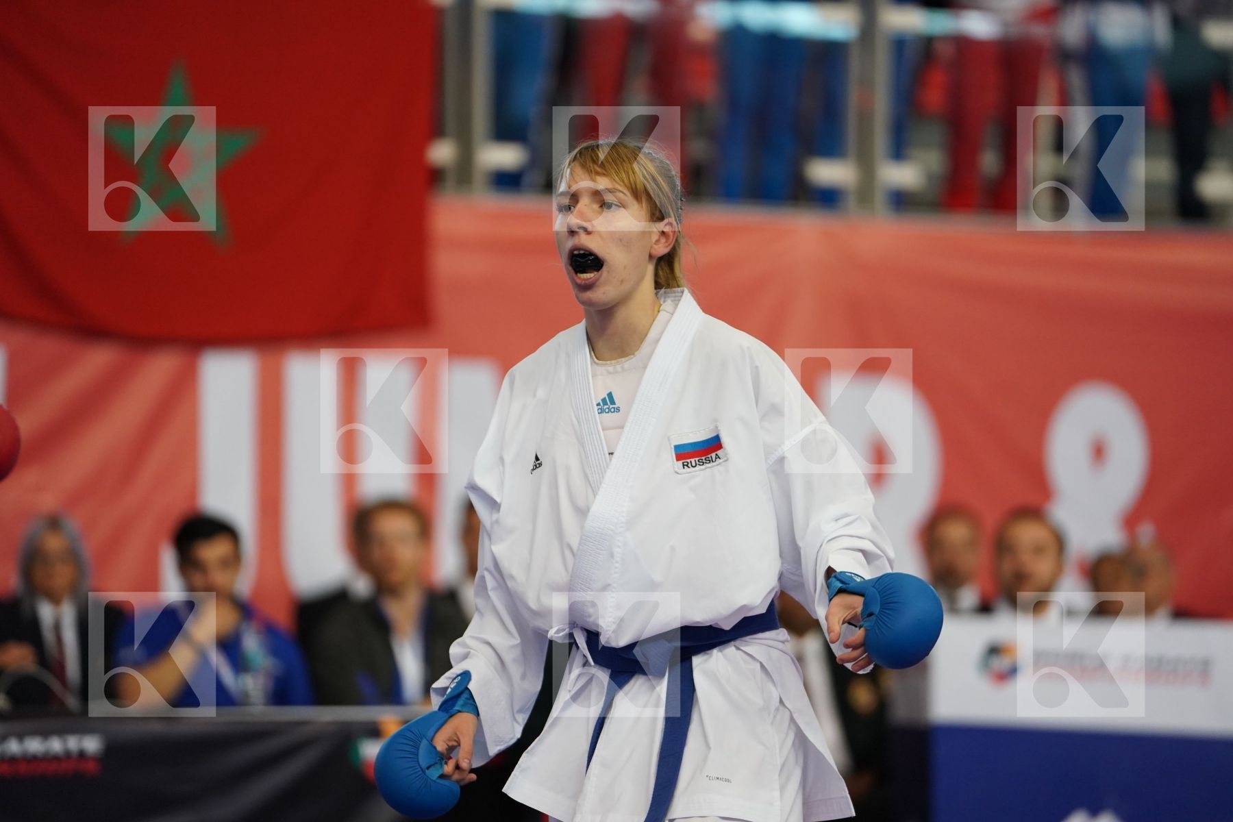 ABDELAZIZ FERYAL (EGYPT) vs ISAEVA VICTORIA (RUSSIAN FEDERATION) in Under 21 Kumite Female -68 Kg - Podium ceremony