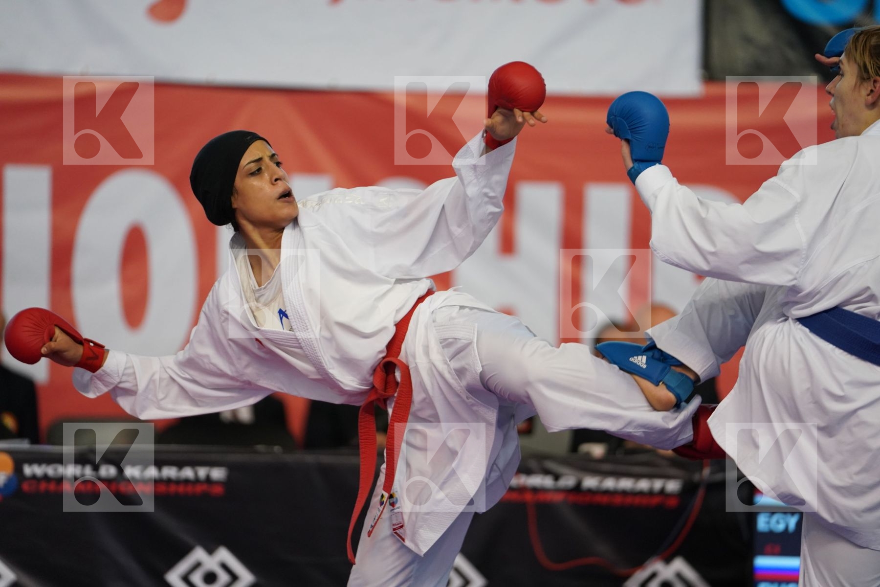 ABDELAZIZ FERYAL (EGYPT) vs ISAEVA VICTORIA (RUSSIAN FEDERATION) in Under 21 Kumite Female -68 Kg - Podium ceremony