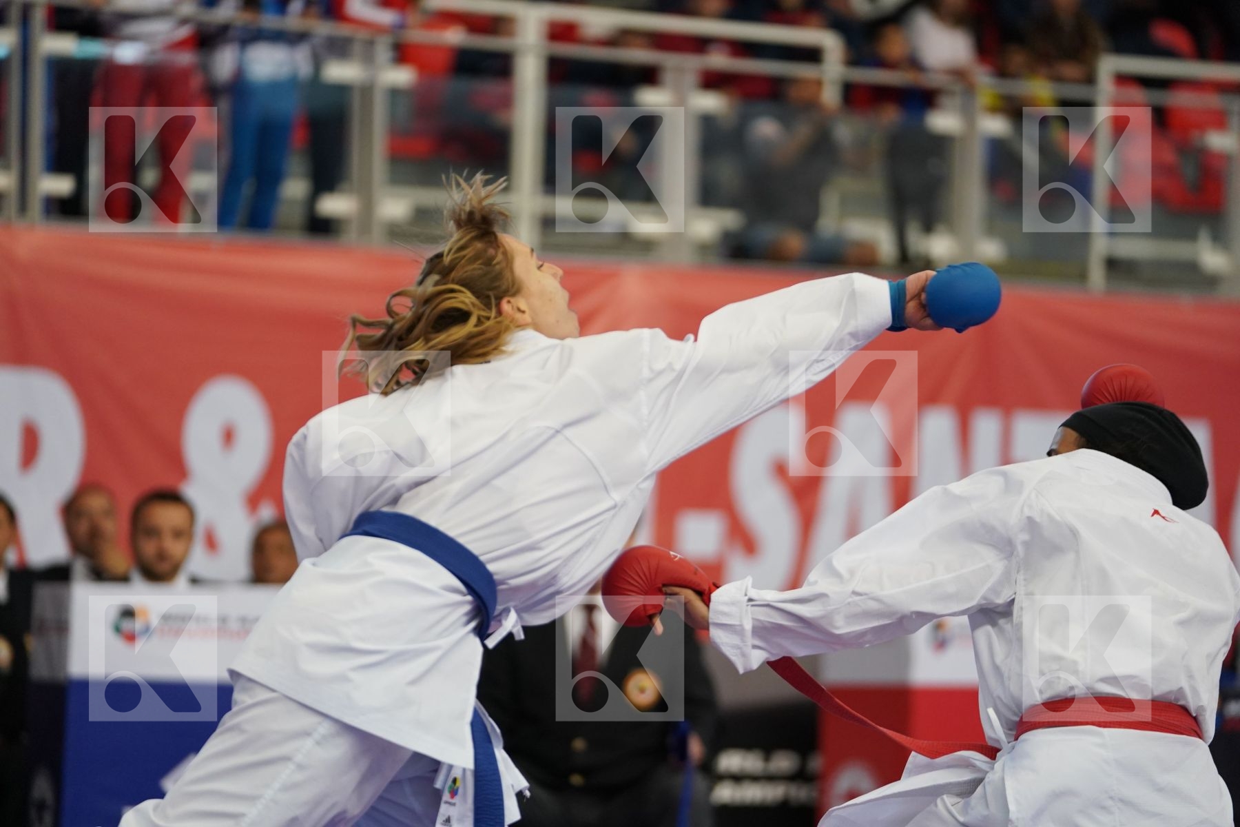 ABDELAZIZ FERYAL (EGYPT) vs ISAEVA VICTORIA (RUSSIAN FEDERATION) in Under 21 Kumite Female -68 Kg - Podium ceremony