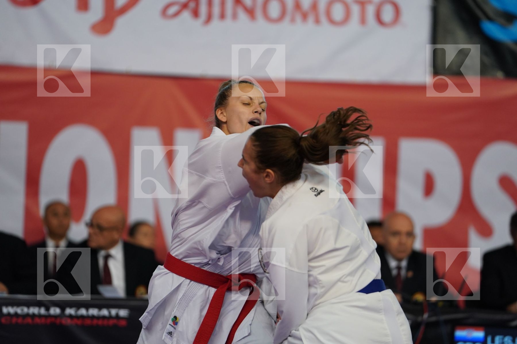 LESJAK LUCIJA (CROATIA) vs ZILLER LORA (AUSTRIA) in Under 21 Kumite Female 68+ Kg - Podium ceremony