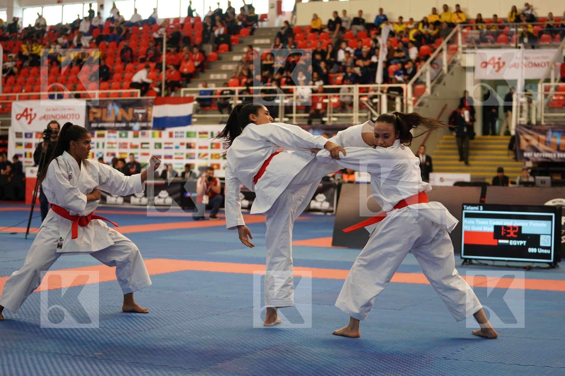 EGYPT in Cadet & Junior Team Female Kata - Podium ceremony