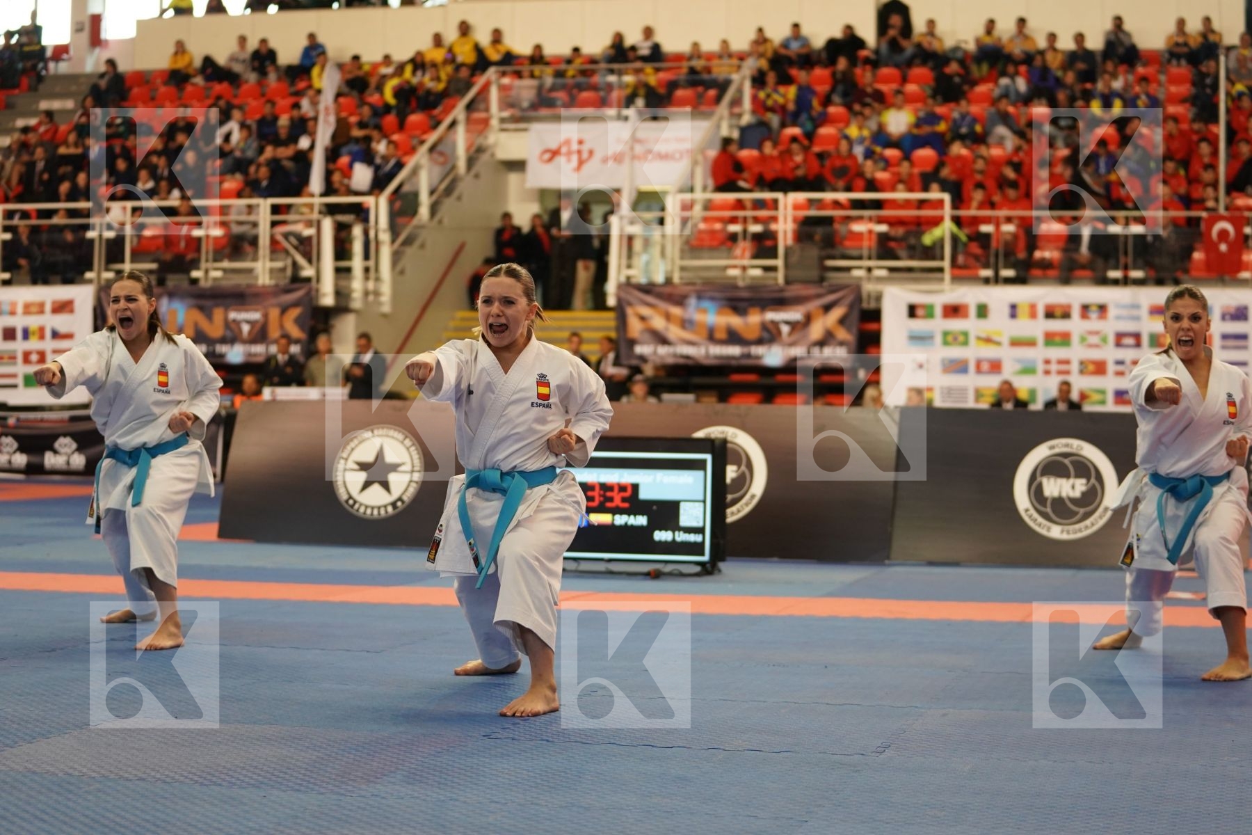 SPAIN in Cadet & Junior Team Female Kata - Podium ceremony