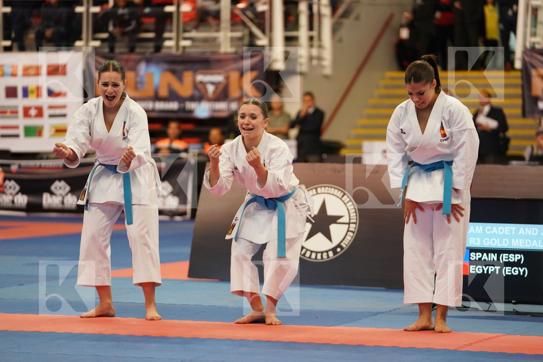 SPAIN in Cadet & Junior Team Female Kata - Podium ceremony