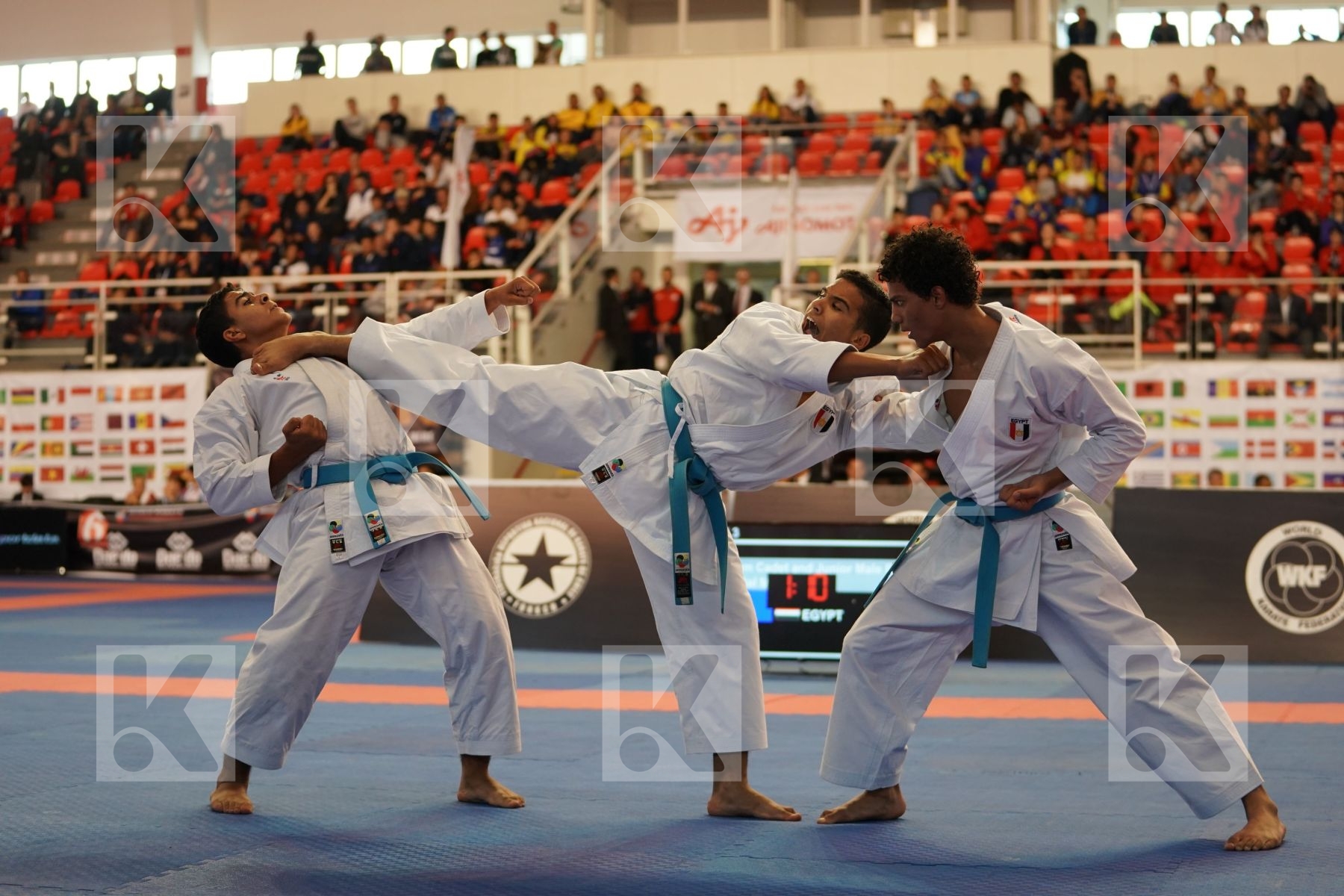 EGYPT in Cadet & Junior Team Male Kata - Podium ceremony